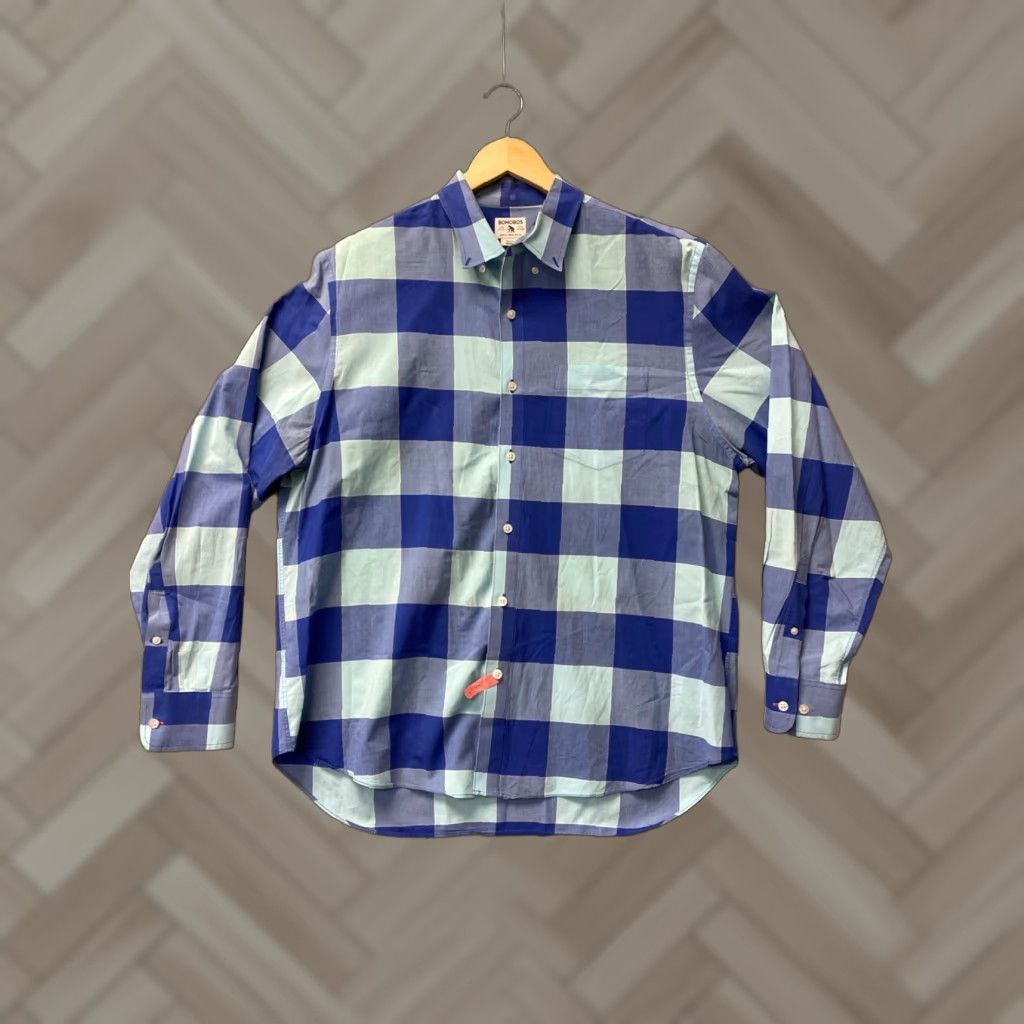 Bonobos Bonobos Shirt Mens XL blue Turquoise Plaid Cotton Casual Button-Up Collared Long Sleeve Size US XL / EU 56 / 4 - 1 Thumbnail