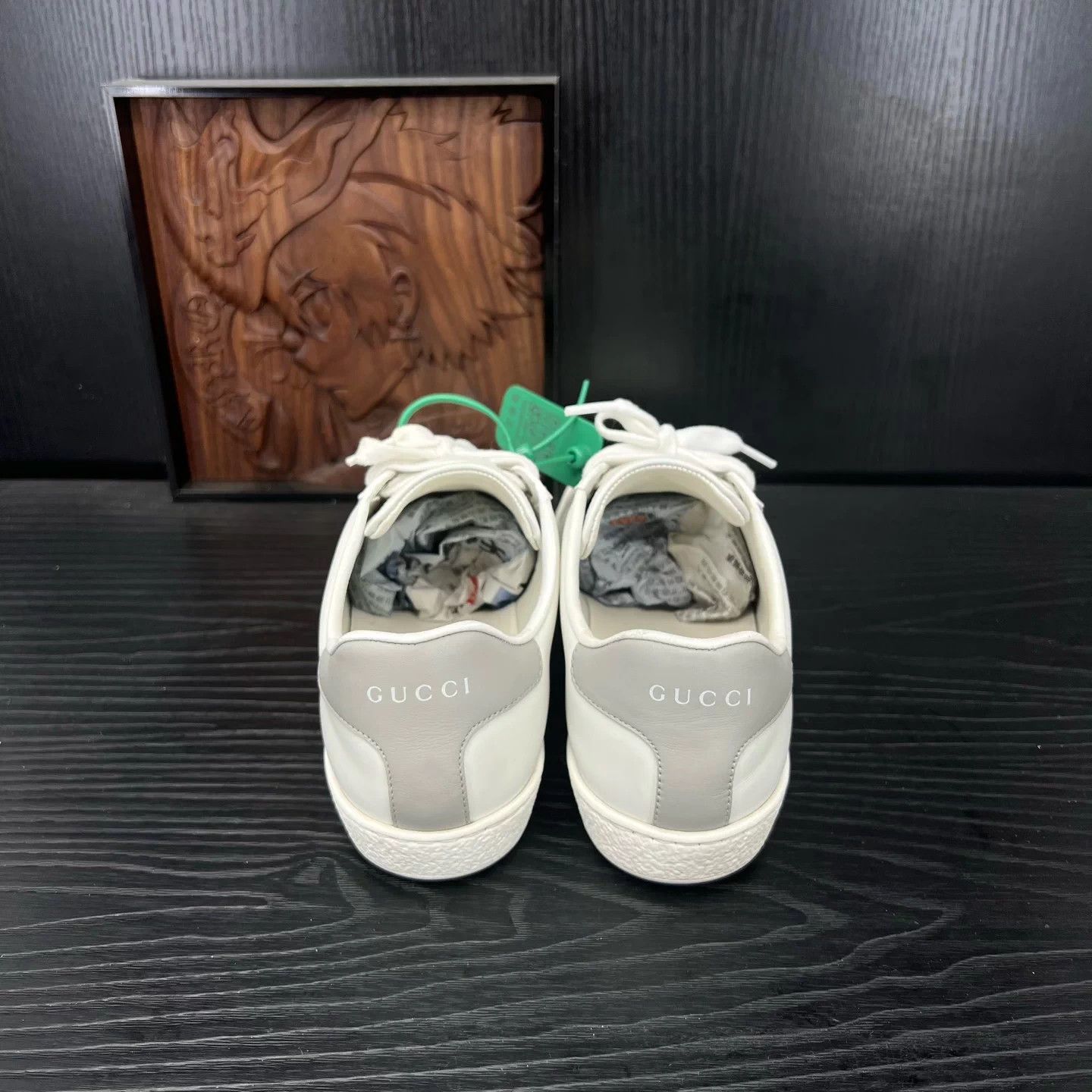 Gucci Gucci Ace White & Gray 37.5 Worn 2x Like New Com Box Size US 7 / IT 37 - 5 Thumbnail