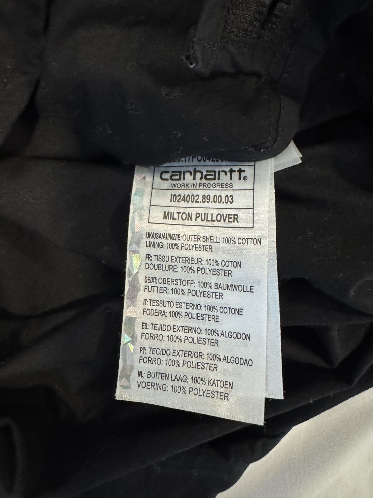 Carhartt Carhartt WIP Milton black anorak pullover 3/4 Size US S / EU 44-46 / 1 - 11 Thumbnail