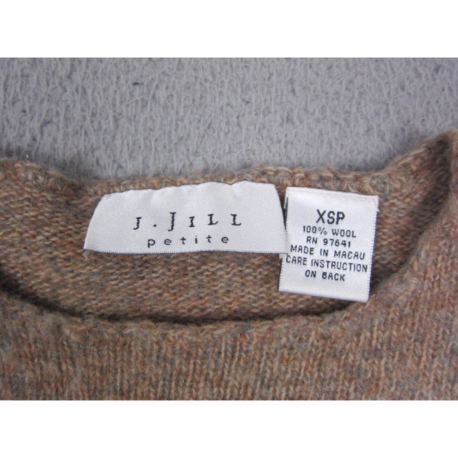 J. Jill VINTAGE J.Jill Sweater Womens XS Petite XSP Brown 100% Wool Knit Pullover Crew Neck Long Sleeve 90s City Classic Winter Fall Spring Mens/Womens Size XS / US 0-2 / IT 36-38 - 4 Thumbnail