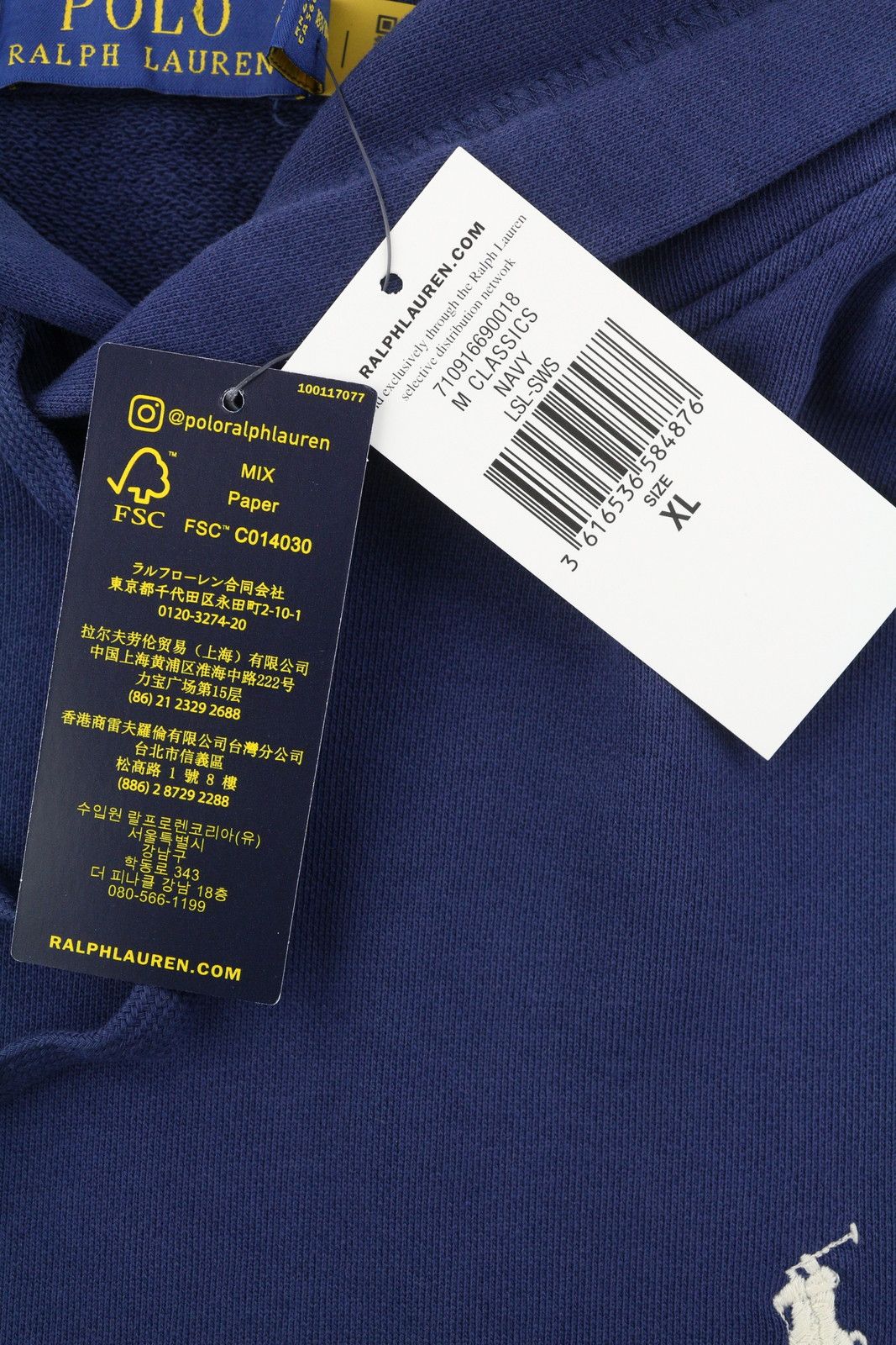 Ralph Lauren NAVY XL Kangaroo Pocket Logo Hoodie 86957 Size US XL / EU 56 / 4 - 7 Thumbnail
