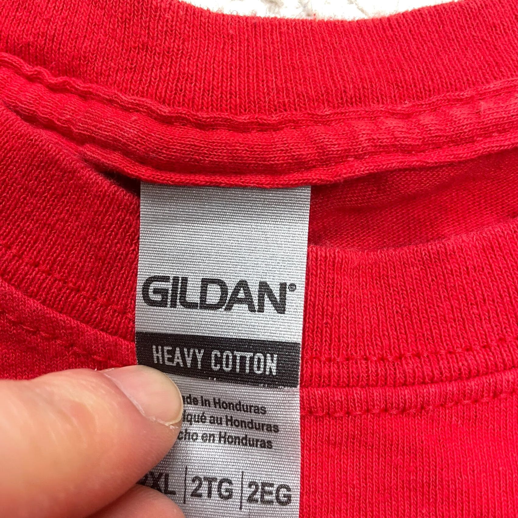 Gildan Gildan Heavy Cotton Shirt Mens 2XL Red Tee Logo Crew Neck Short Sleeve T-Shirt Size US XXL / EU 58 / 5 - 5 Thumbnail