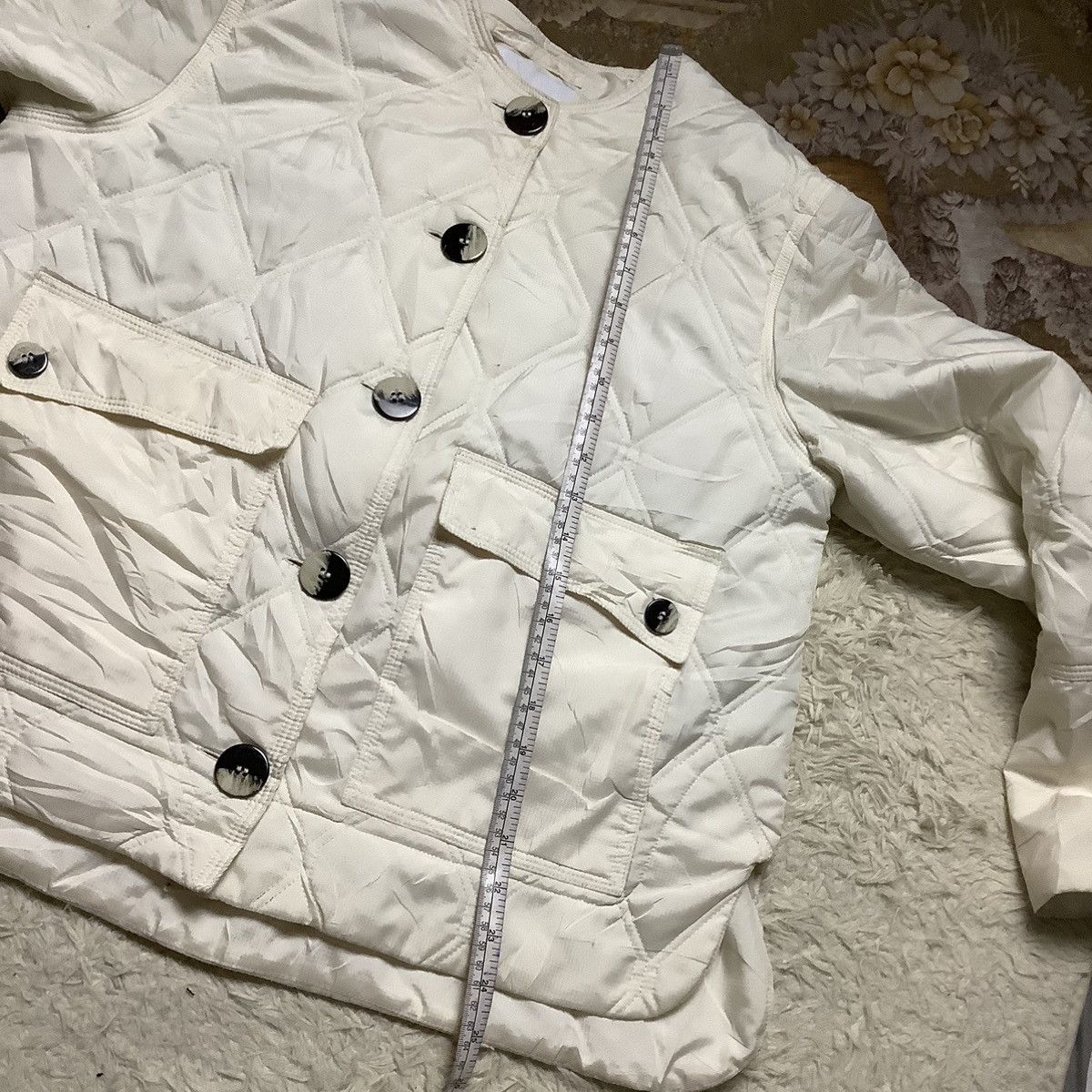 Ganni GANNI Detachable-Collar Ruffled Quilted Jacket size 34 Size XS / US 0-2 / IT 36-38 - 12 Thumbnail