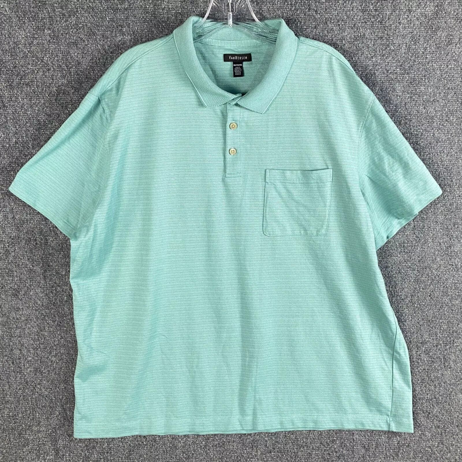 Van Heusen Van Heusen Polo Shirt Men's XXL Short Sleeve Light Blue Size US XXL / EU 58 / 5 - 1 Thumbnail