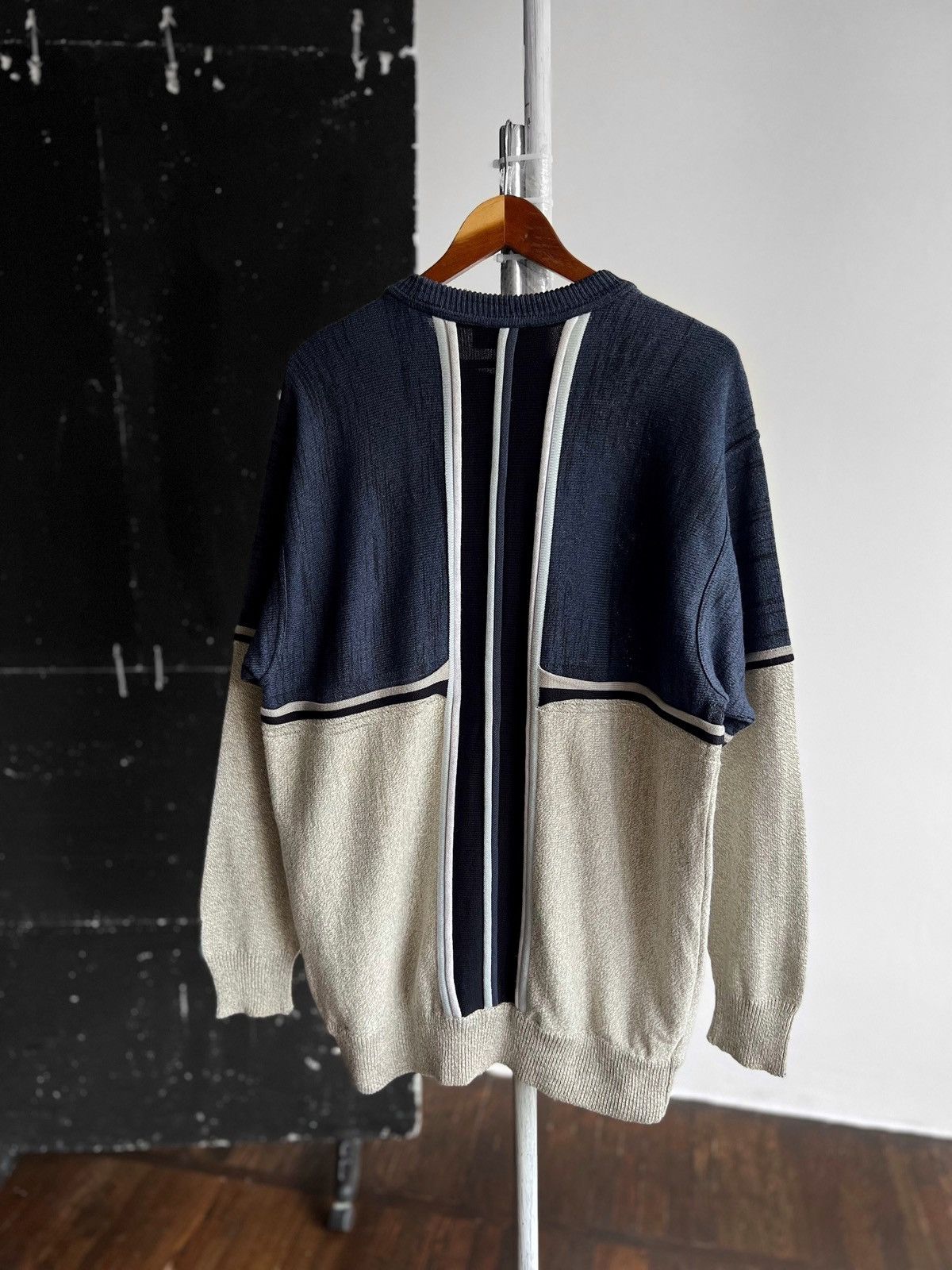 Carlo Colucci × Vintage Carlo Colucci Mens Vintage 90s Knit Long Sleeve Sweater Size US L / EU 52-54 / 3 - 3 Thumbnail