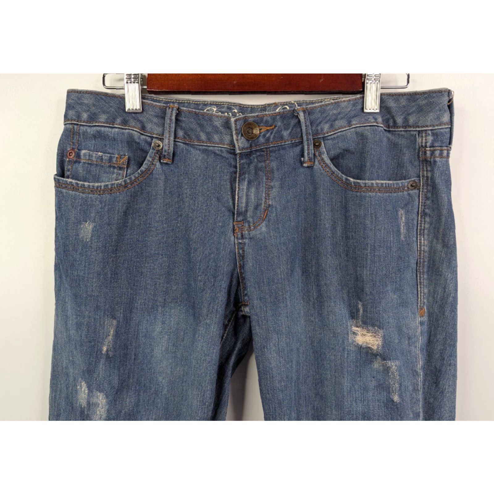 Converse VINTAGE Converse One Star Sheridan Skinny Distressed Riveted Jeans Womens Size 30 Blue 5-Pocket Design Skinny Jeans Womens Men? Size 30" / US 8 / IT 44 - 4 Thumbnail
