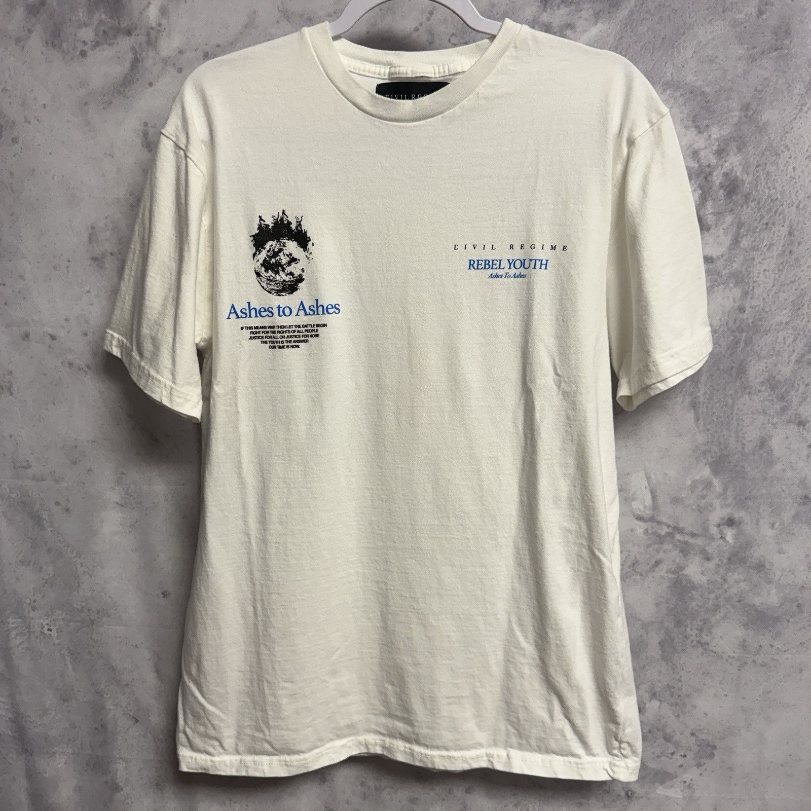 Civil Regime Civil Regime T Shirt Mens Large 21x28.5 White Ashes to Ashes Size US L / EU 52-54 / 3 - 2 Thumbnail
