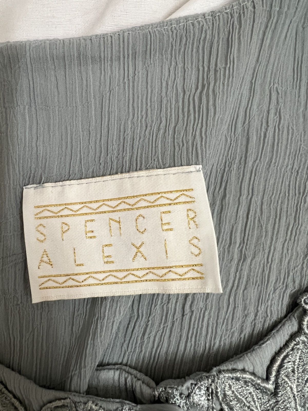 Other Spencer Alexis Vintage 80’s Blue Embroidered Long-Sleeve Size L / US 10 / IT 46 - 5 Thumbnail