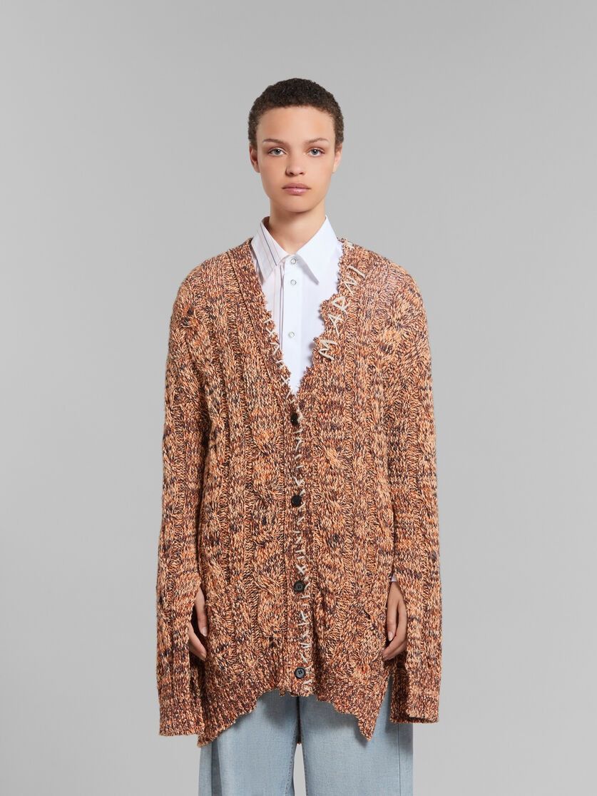 Marni o1w1db10125 Mouline Cardigan in Dark Orange Size M / US 6-8 / IT 42-44 - 2 Thumbnail