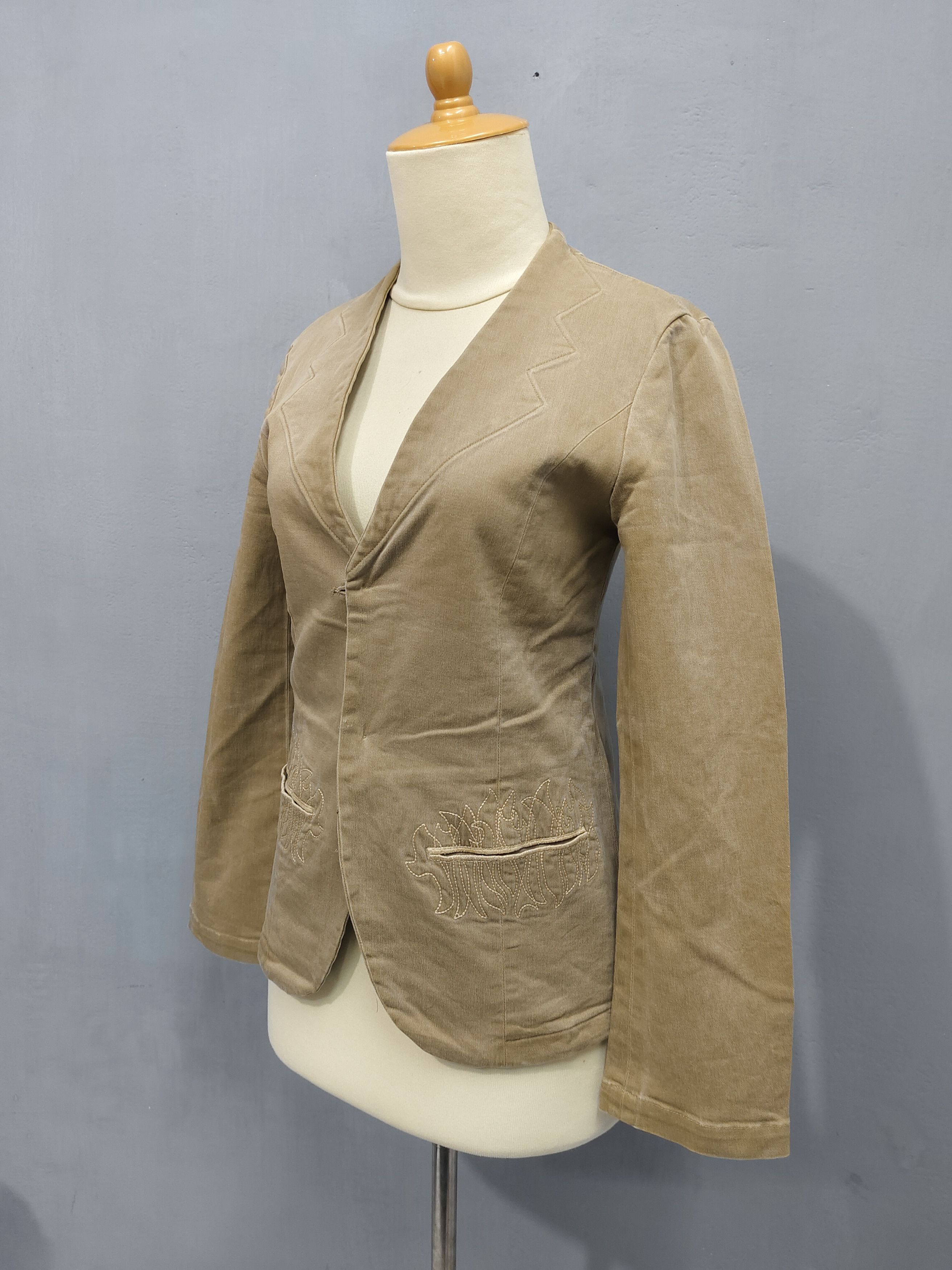 Zucca Zucca- Decontructed Silhouette Flame Stitch Washed Blazer Size M / US 6-8 / IT 42-44 - 8 Thumbnail