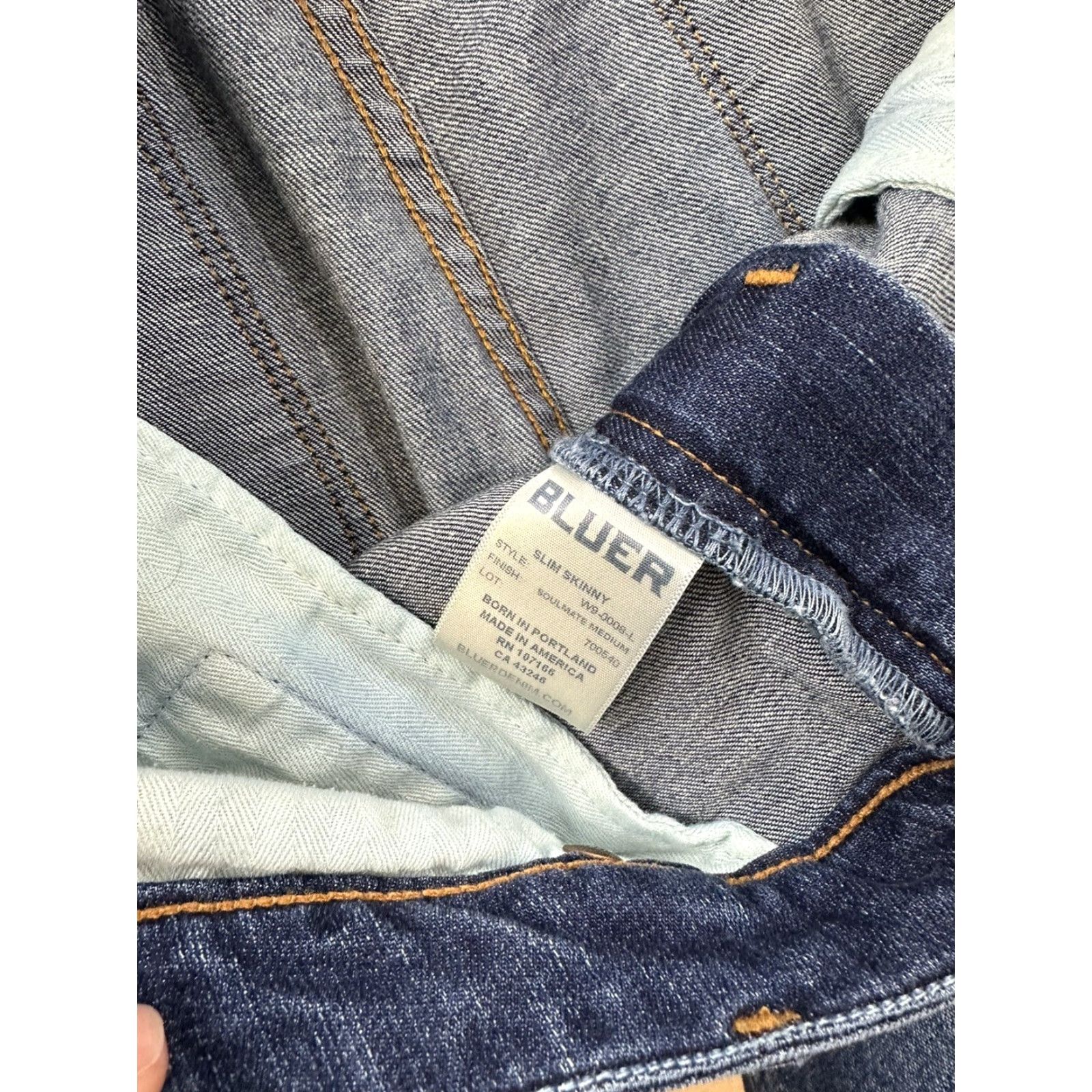 Denime Bluer Jeans Women 30 Blue Denim Made in USA Taper Work Skinny Stretch Pants Size 30" / US 8 / IT 44 - 5 Thumbnail