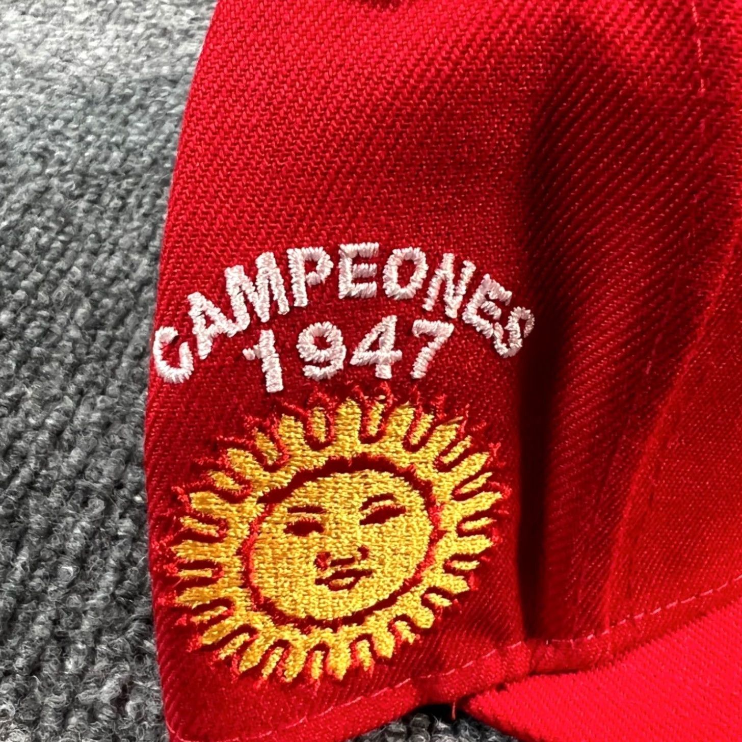 Logo 7 Rings & Crwns Fitted Hat Mens 7 Red Campeones 1947 V Logo Flat Bill Cap Size ONE SIZE - 3 Thumbnail