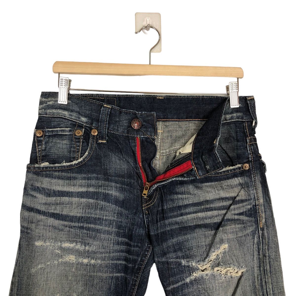 Edwin 🔥VINTAGE DISTRESSED DENIM JEANS EDWIN BLUE TRIP JAPAN Size US 30 / EU 46 - 10 Thumbnail