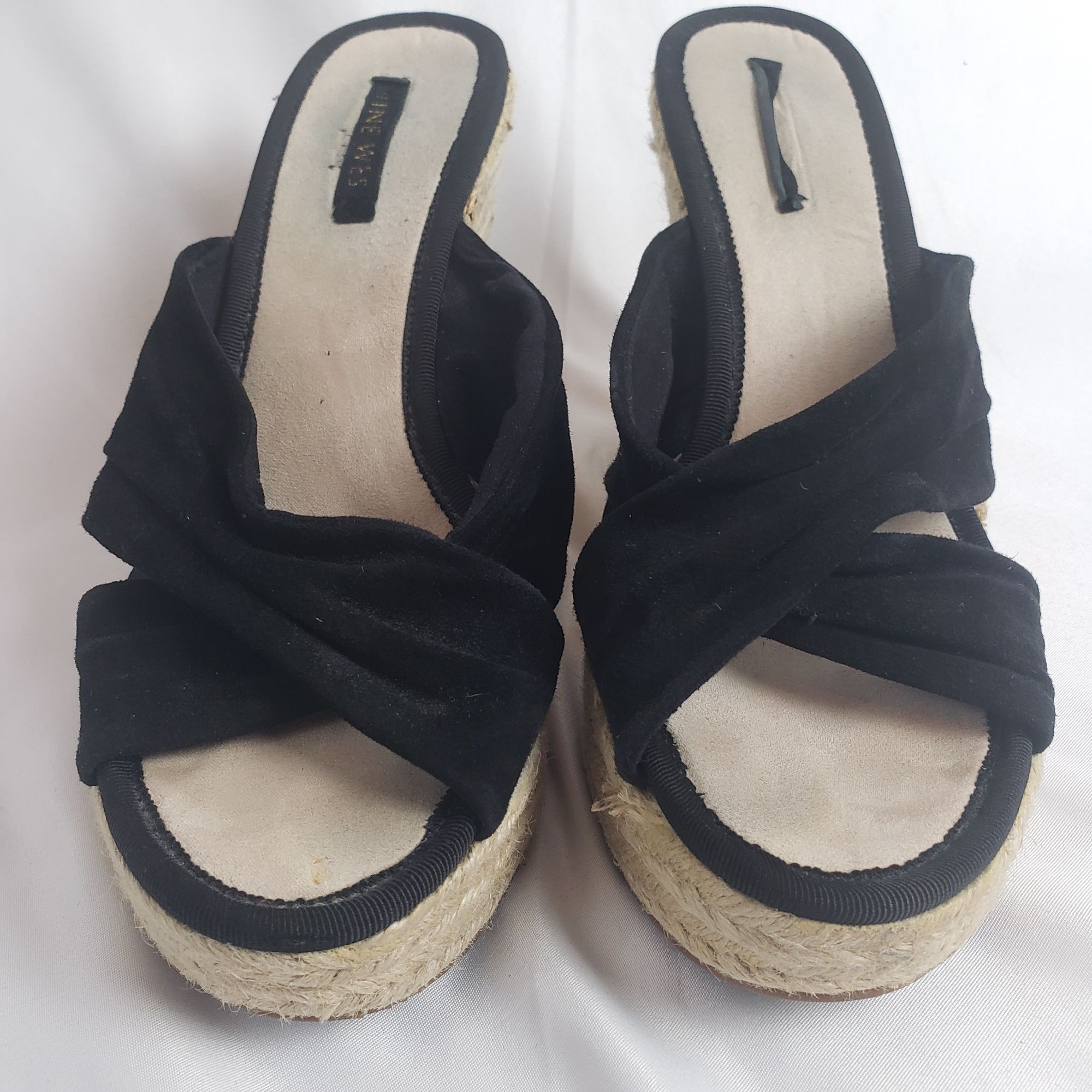 Nine West Nine West Black Suede Espadrille Wedge Sandals Womens Size 7 Size US 7.5 / IT 37.5 - 1 Thumbnail
