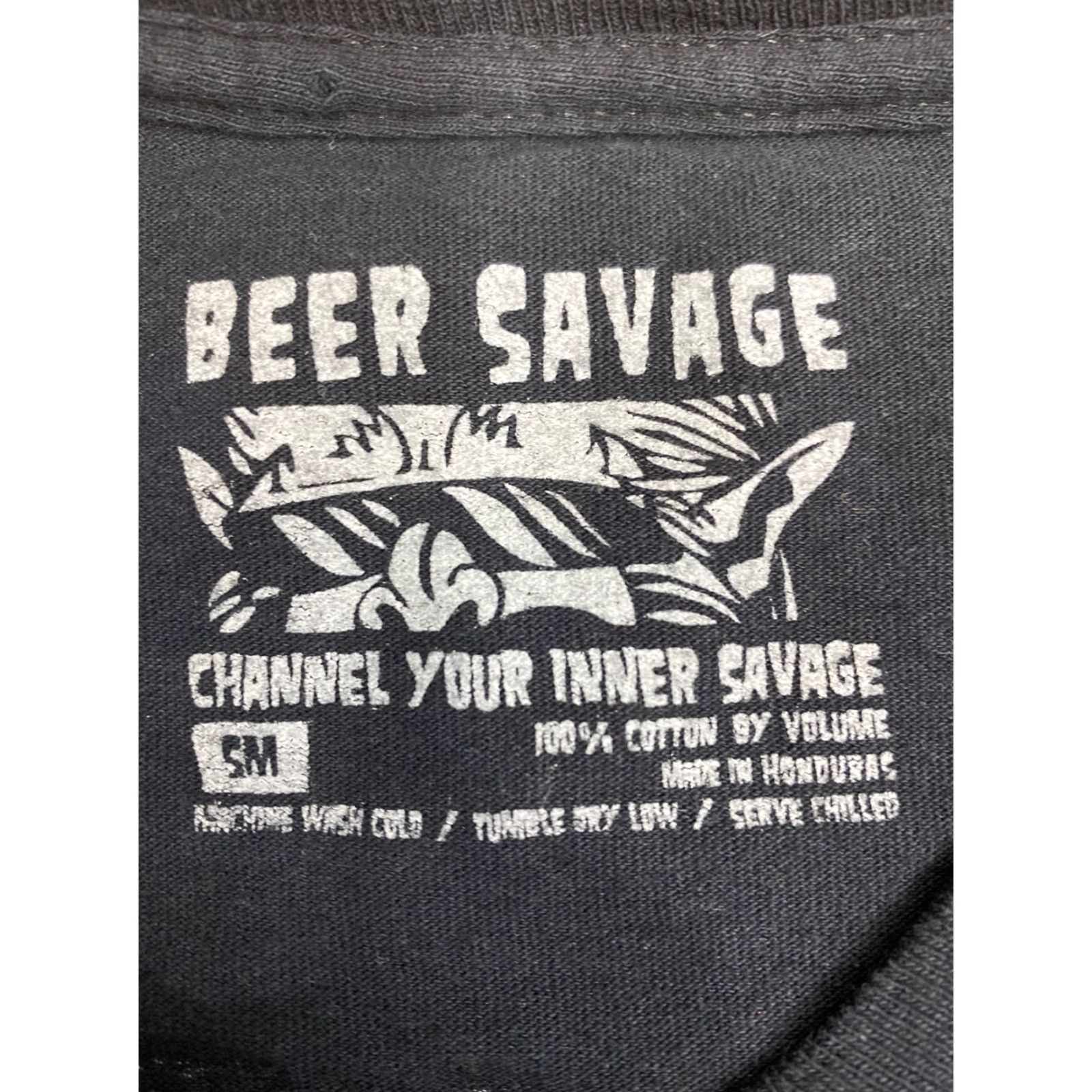 Vintage Beer Savage Men’s T-Shirt Catch a Buzz Short Sleeve Black Size S Crew Neck Graphic Tee Fall: Beer, Biker, Fish Size US S / EU 44-46 / 1 - 6 Thumbnail