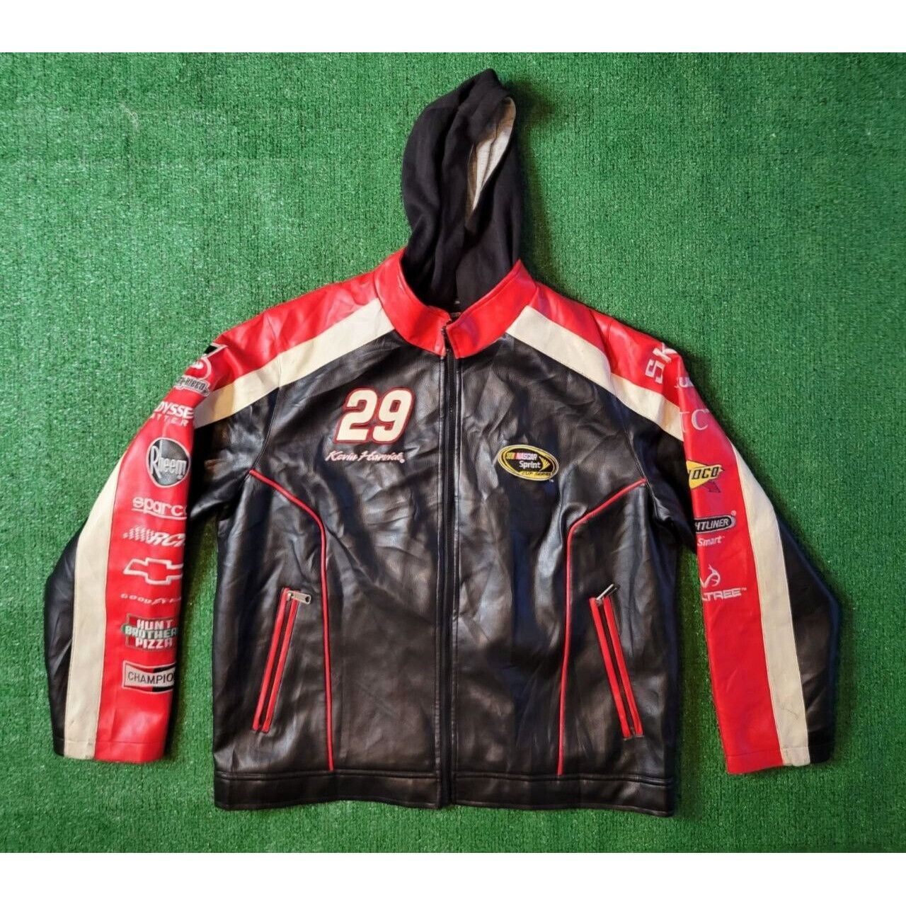 image of Vintage 90's Authentic Nascar Kevin Harvick Leather Racing Xl, Men's