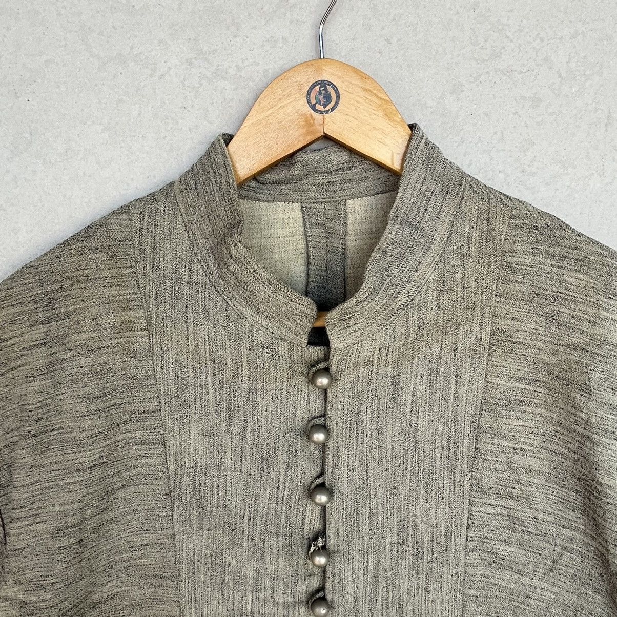 Other Vintage Bajra Grey Linen Jacket With Silver Buttons Size XL / US 12-14 / IT 48-50 - 4 Thumbnail