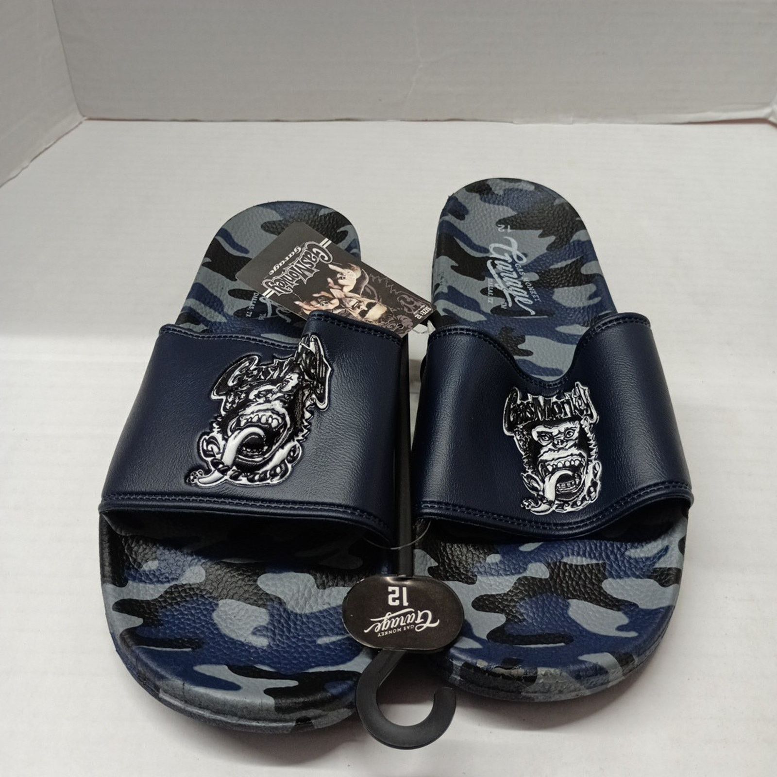 Other Gas Monkey Garage Slides Sandals Men's 12 Blue Camouflage Size US 12 / EU 45 - 1 Thumbnail