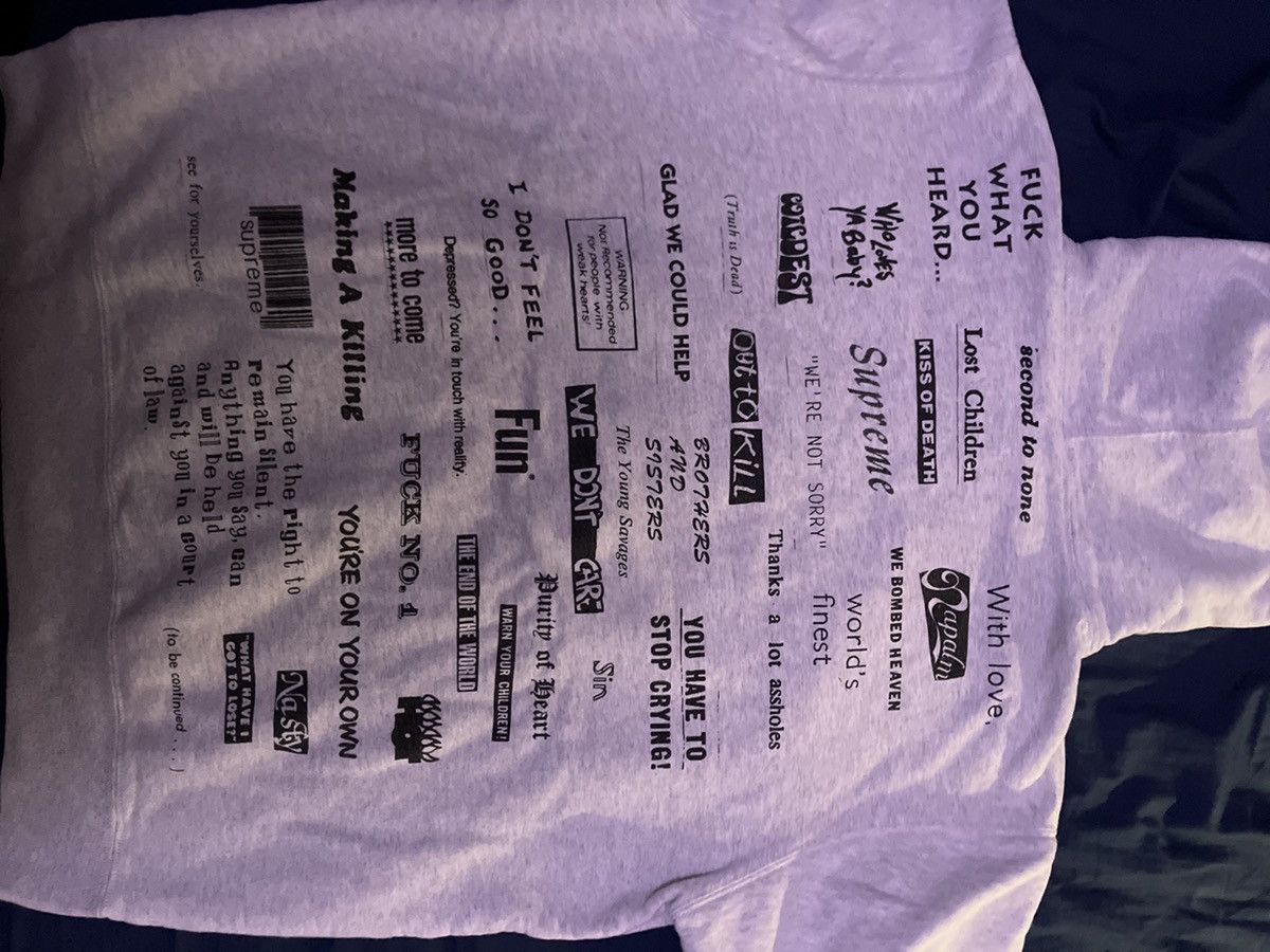 Supreme Supreme Stop Crying White Hoodie Size US XL / EU 56 / 4 - 2 Thumbnail