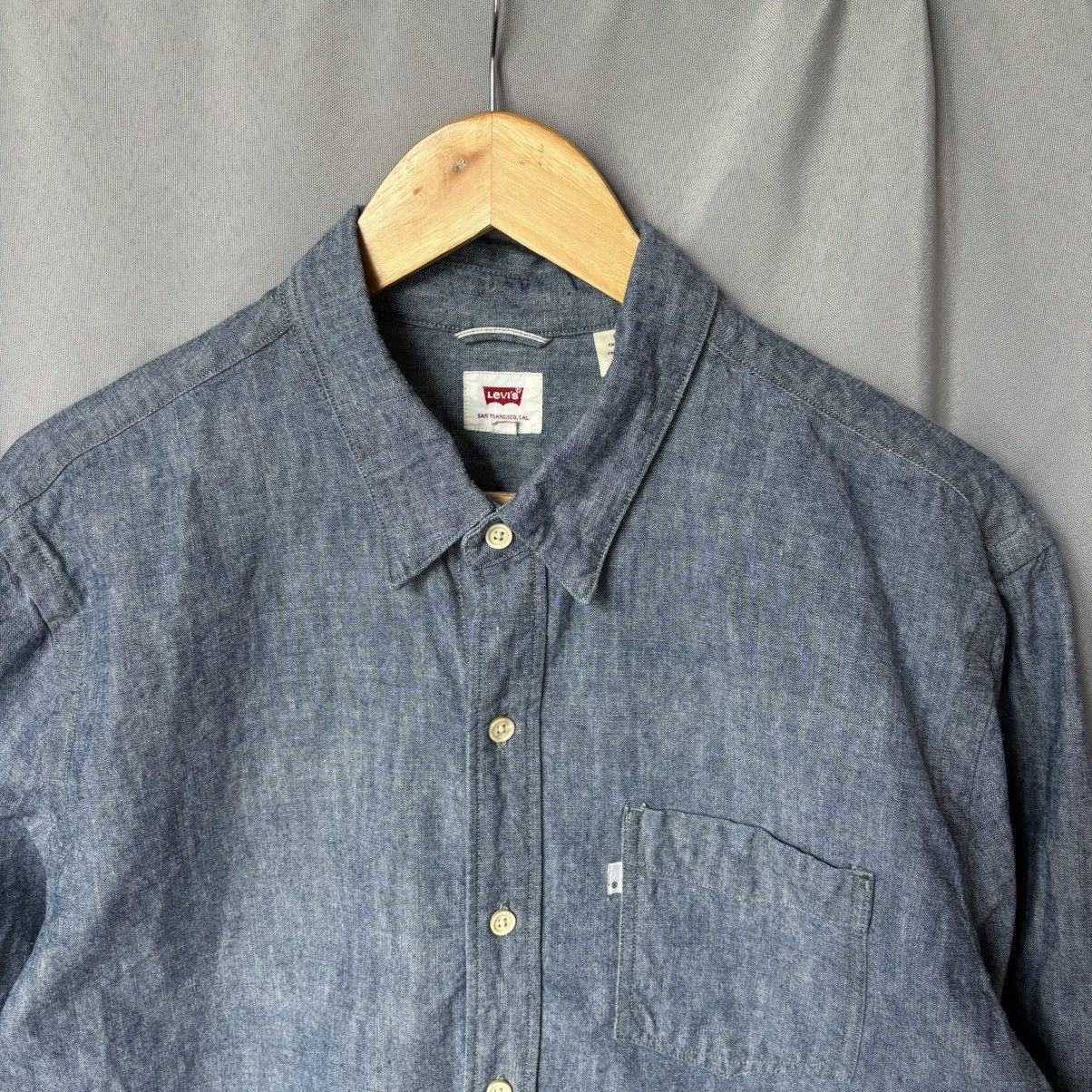 Levi's Levis shirt button up xl blue streetwear casual Size US XL / EU 56 / 4 - 3 Thumbnail