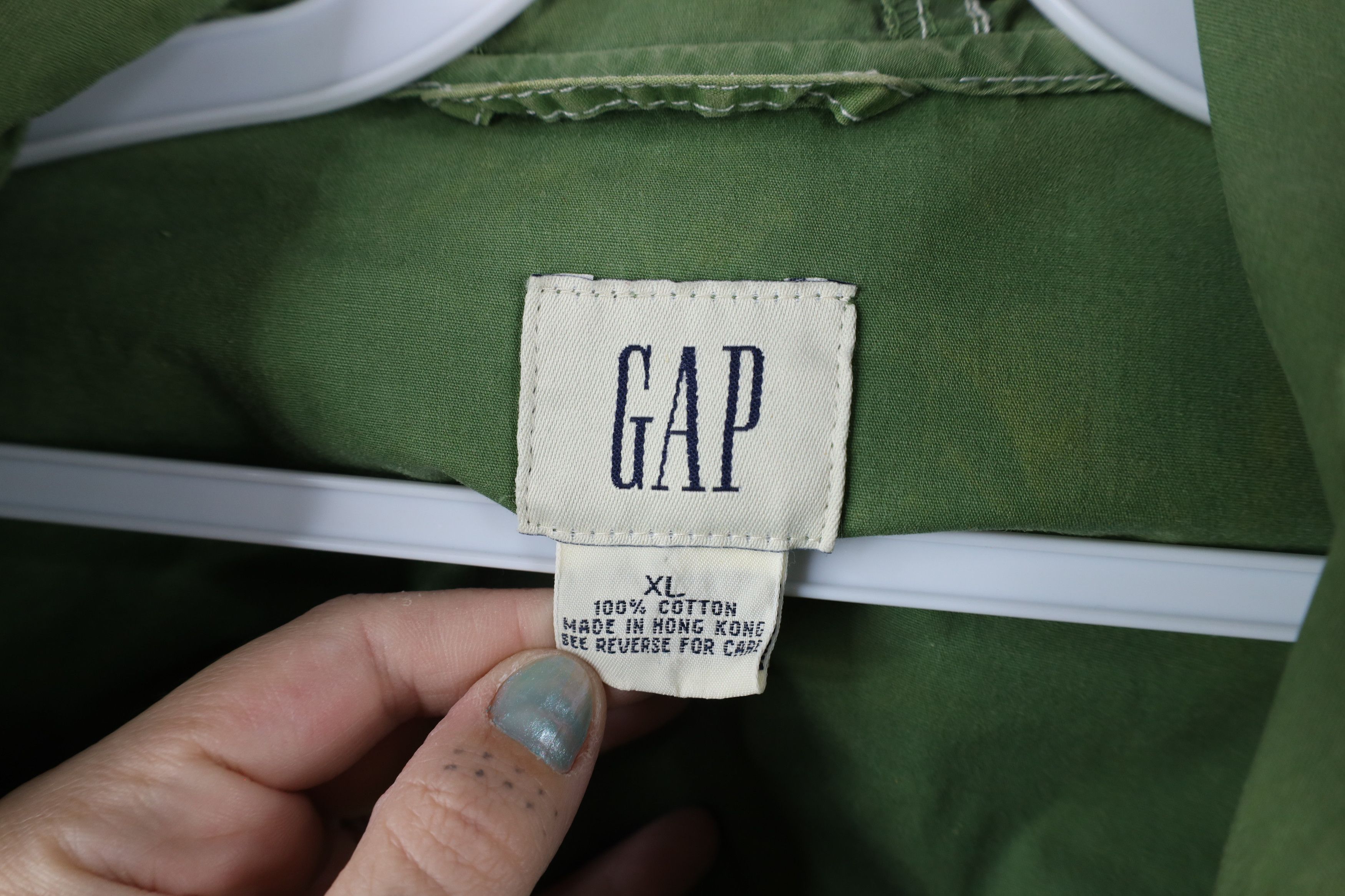 Gap × Vintage Vintage 90s Gap Hooded Pullover Anorak Jacket Green Size US XL / EU 56 / 4 - 9 Thumbnail