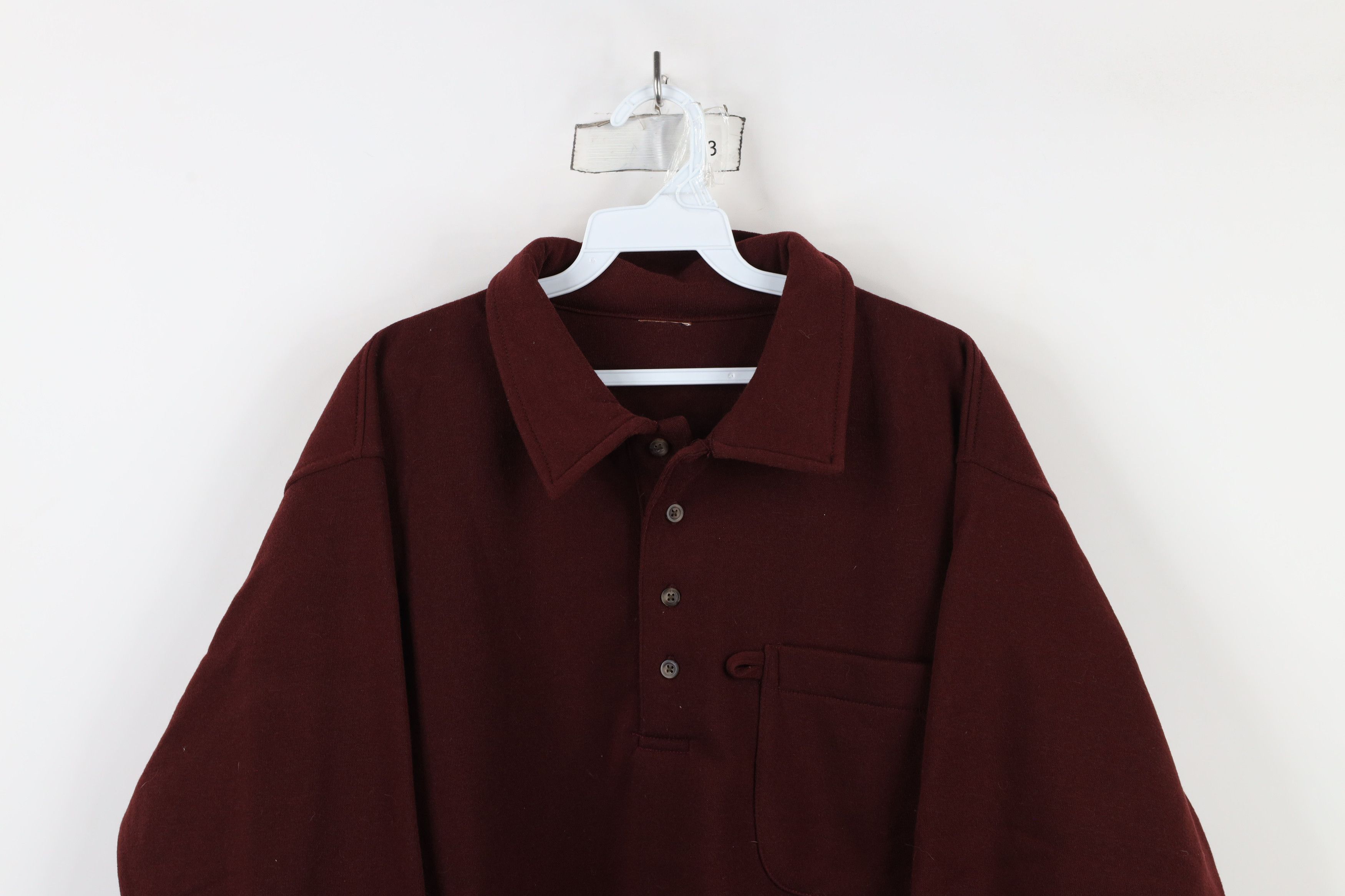 Vintage Vintage 90s Streetwear Blank Collared Pullover Sweatshirt Size US M / EU 48-50 / 2 - 2 Thumbnail