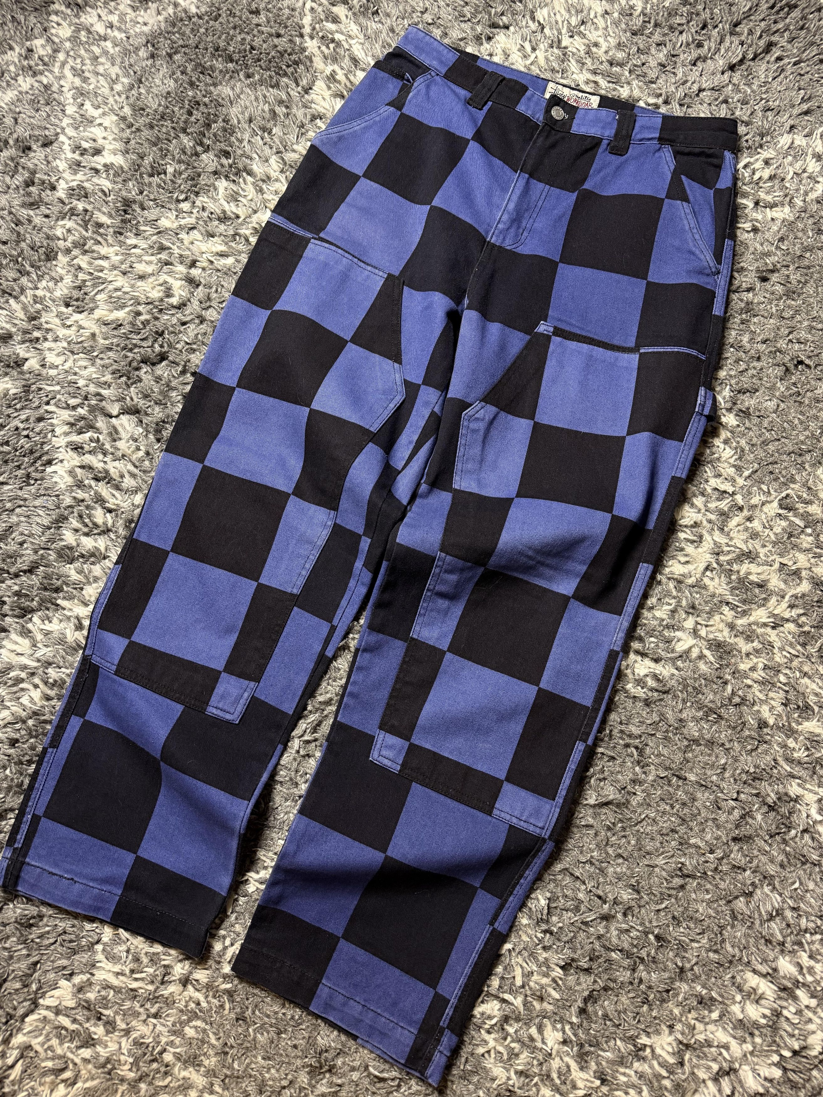 Stussy Stussy Big Ol' Check Work Pants. SS22 (Navy) Size US 32 / EU 48 - 3 Thumbnail