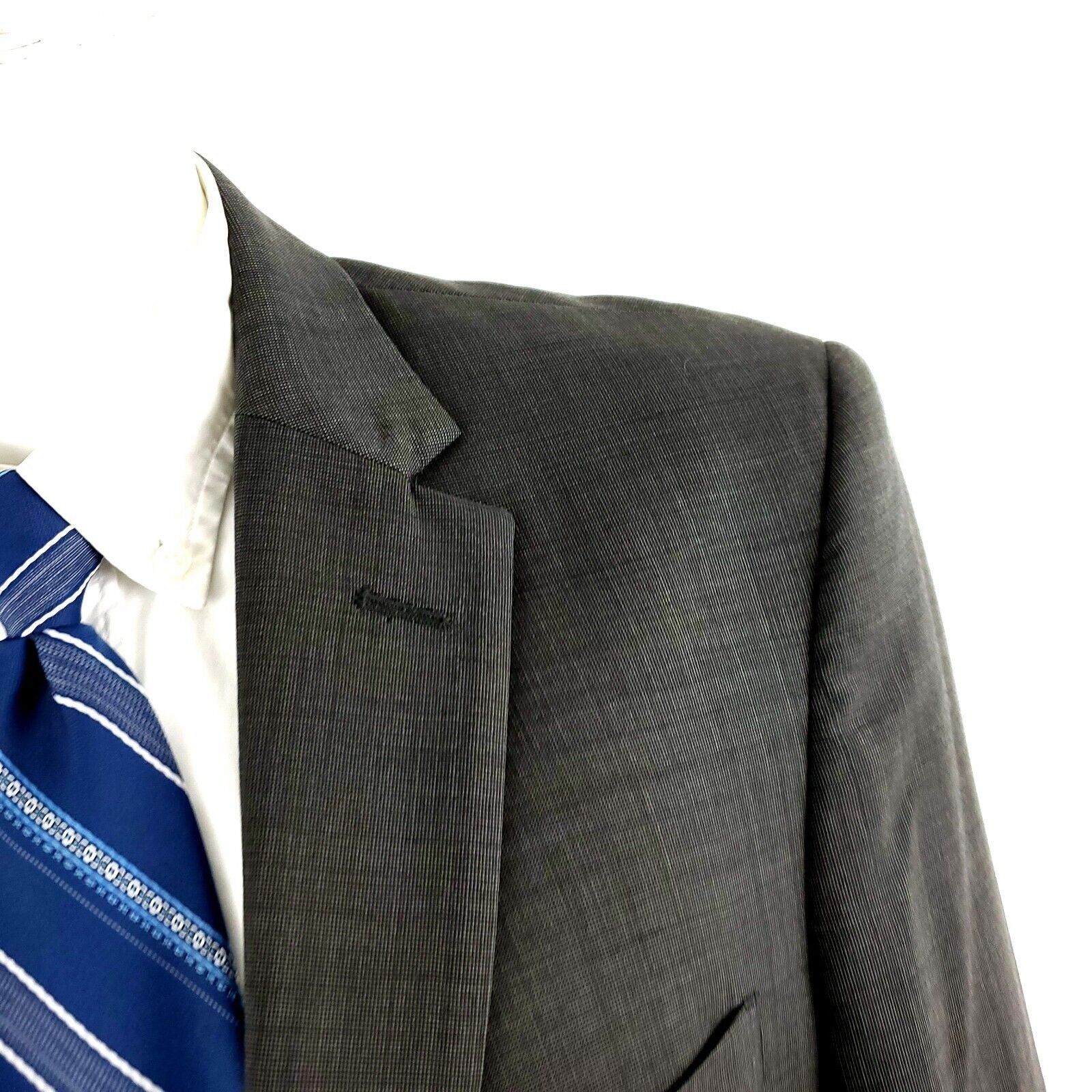 Jos. A. Bank Jos A Bank Wool 2 Button Blazer 40R Gren Beige Birdseye Size 40R - 2 Thumbnail