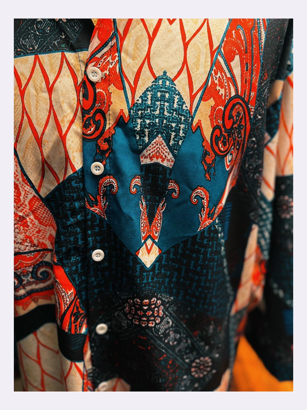 Other Unisex Vintage-Inspired Bold Patchwork Print Shirt Size US M / EU 48-50 / 2 - 3 Thumbnail