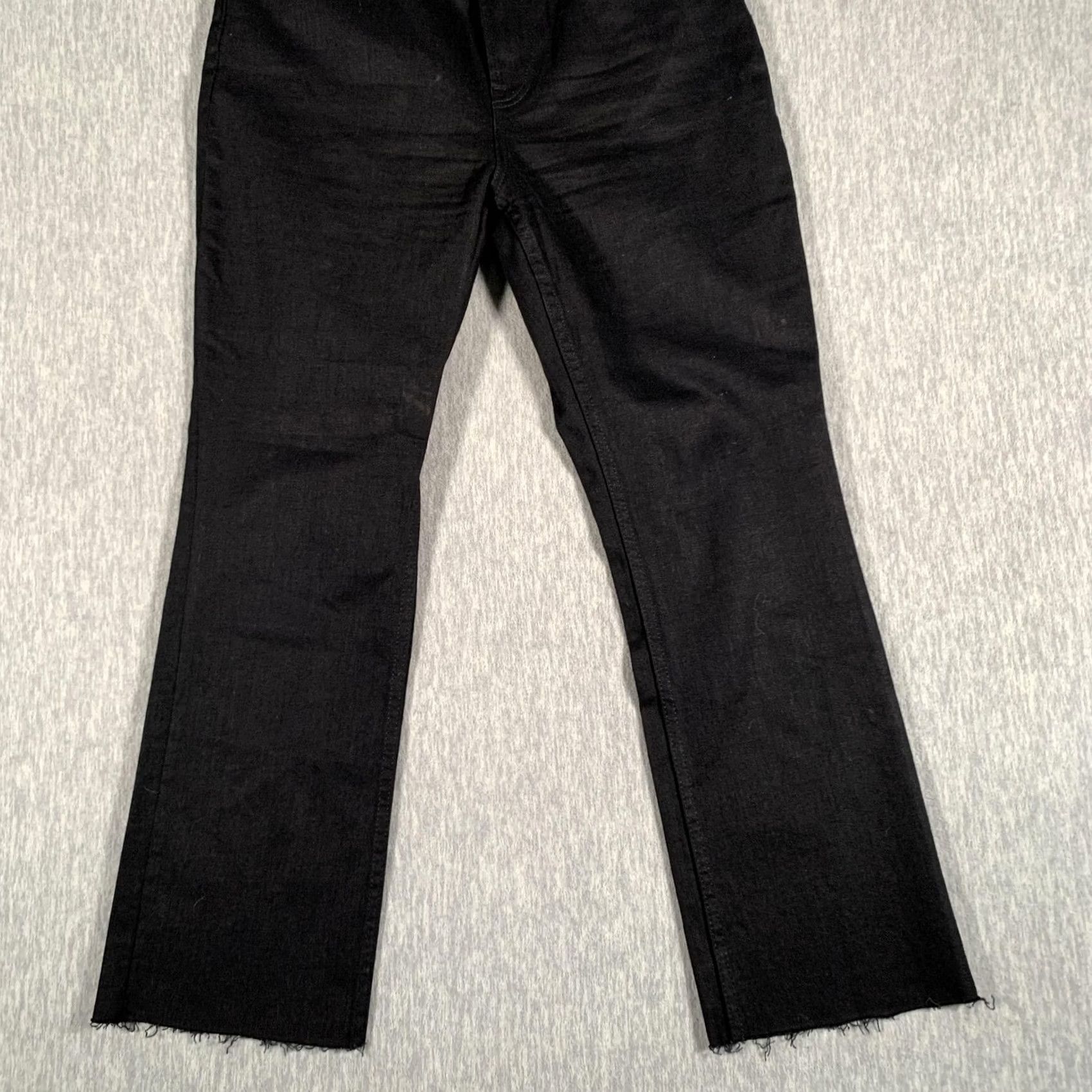 Everlane Everlane Jeans Womens 30 Black Mid Rise Straight Leg Raw Hem Denim Stretch Size 30" / US 8 / IT 44 - 3 Thumbnail