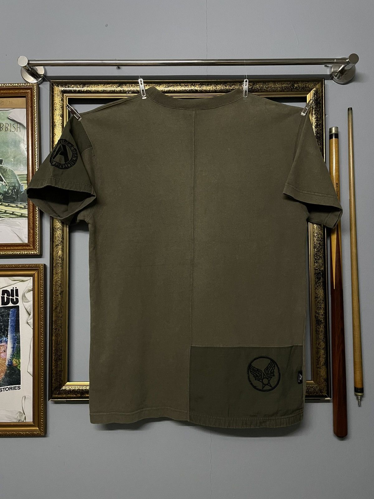 Avirex × Designer × Vintage Vintage 1990s Designer Avirex No More War Army Green Tshirt Size US M / EU 48-50 / 2 - 6 Thumbnail