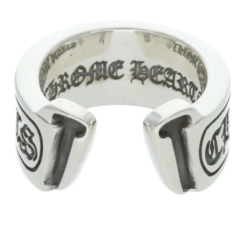Chrome Hearts 8 CHROME HEARTS LARGE SCROLL LABEL RING silver Size ONE SIZE - 4 Thumbnail