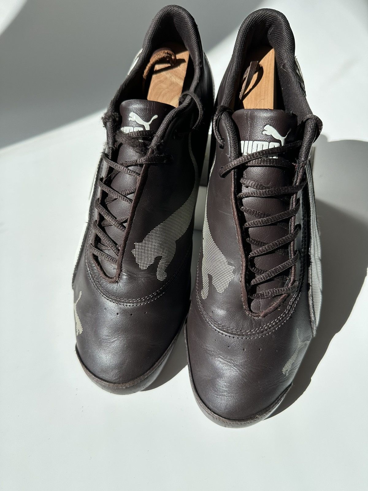 Japanese Brand × Puma × Vintage Vintage Puma brown/ white mens Sneakers Y2K size 10.5 Size US 10.5 / EU 43-44 - 5 Thumbnail
