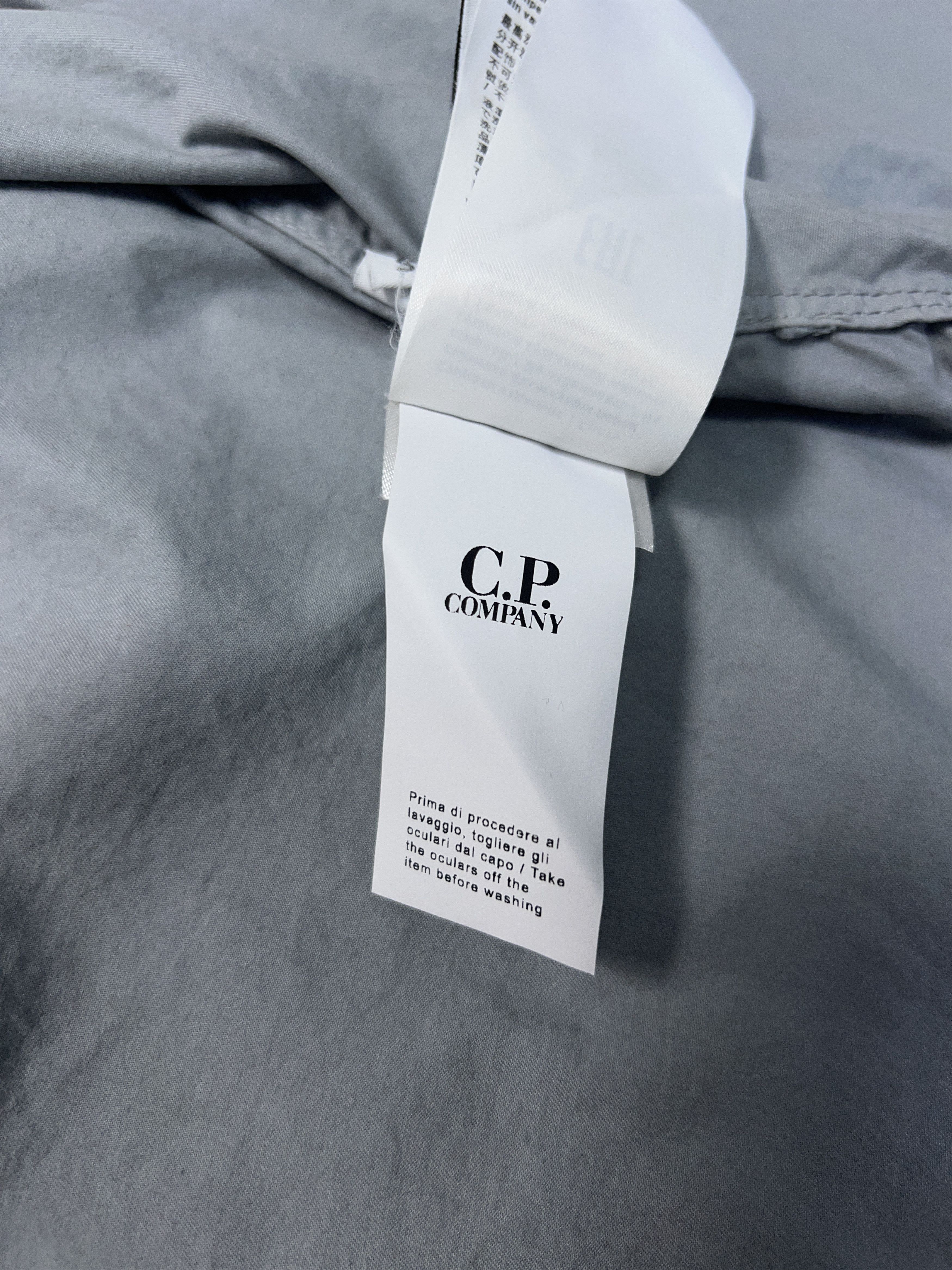 C.P. Company Mens Gabardine Overshirt Zip Shirt Light Grey Cotton Size S Size US S / EU 44-46 / 1 - 16 Thumbnail