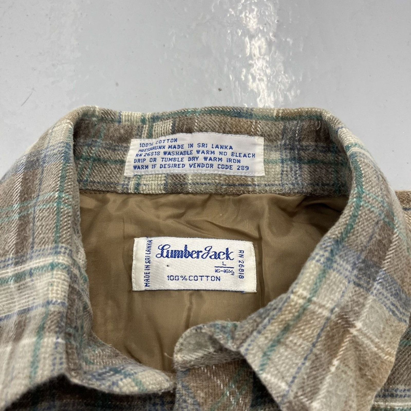 Other Vintage 70s Lumber Jack Brown/Green Plaid Cotton Flannel Size US L / EU 52-54 / 3 - 3 Thumbnail