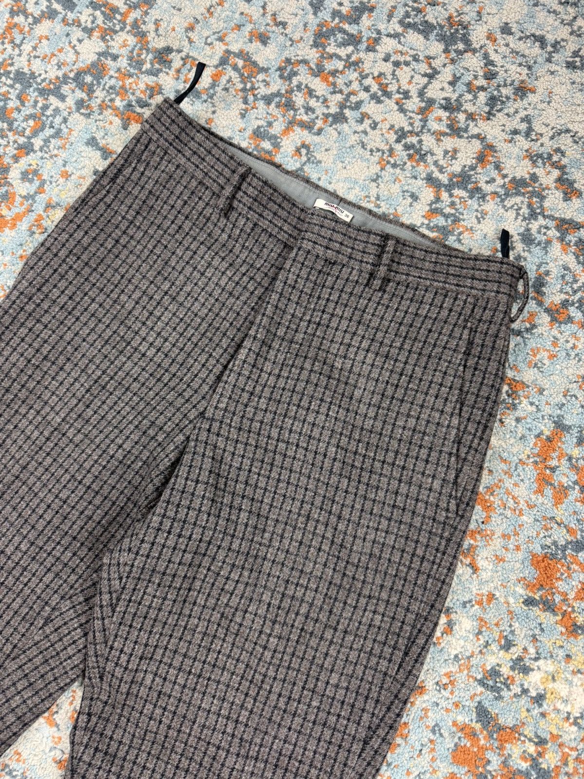 Designer × Miu Miu × Vintage Vintage y2k Miu Miu tweed checked wool cashmere pants Size 25" / US 0 / IT 36 - 3 Thumbnail