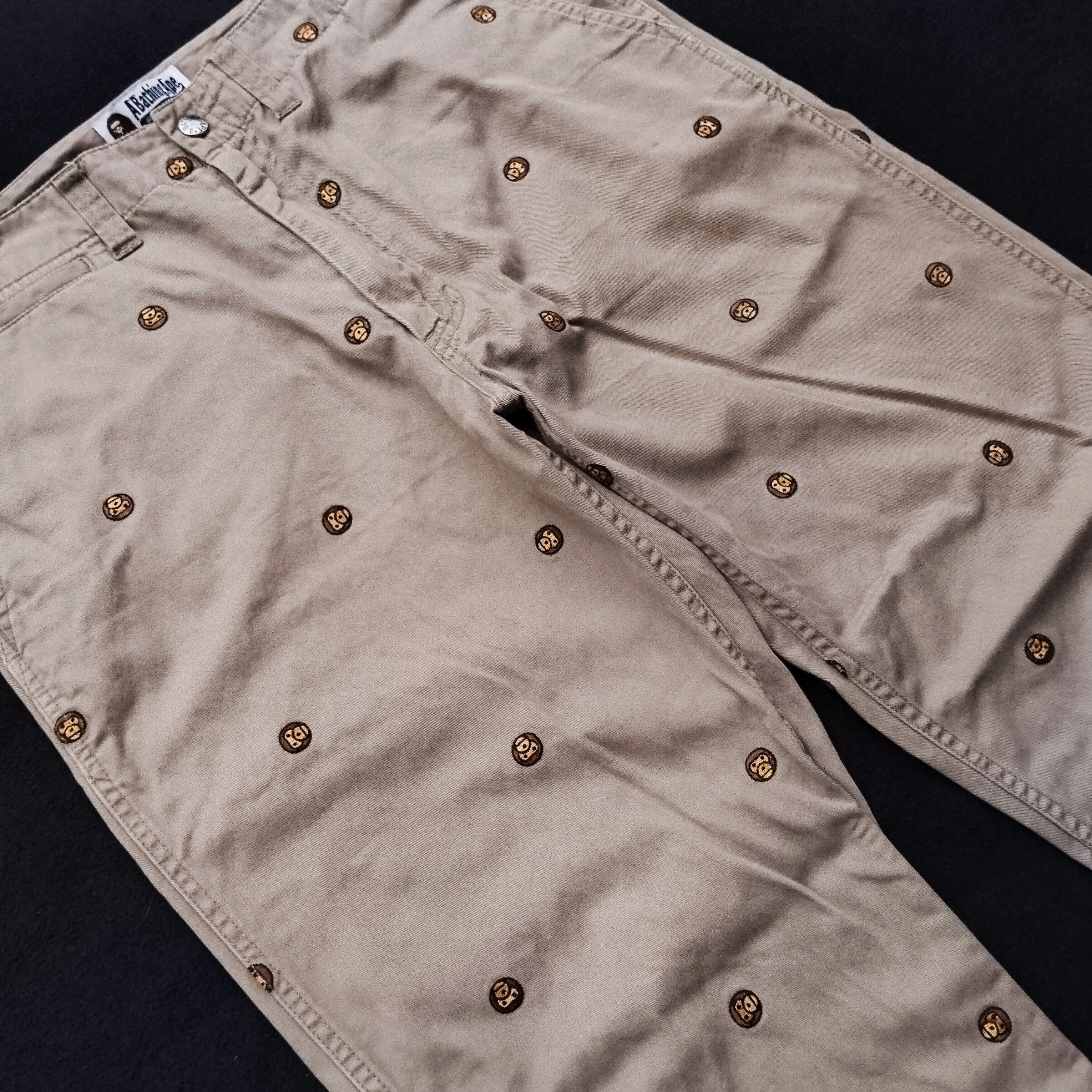 Bape 2012 Baby Milo Multi Embroidery Chino Pants Size US 33 - 2 Thumbnail