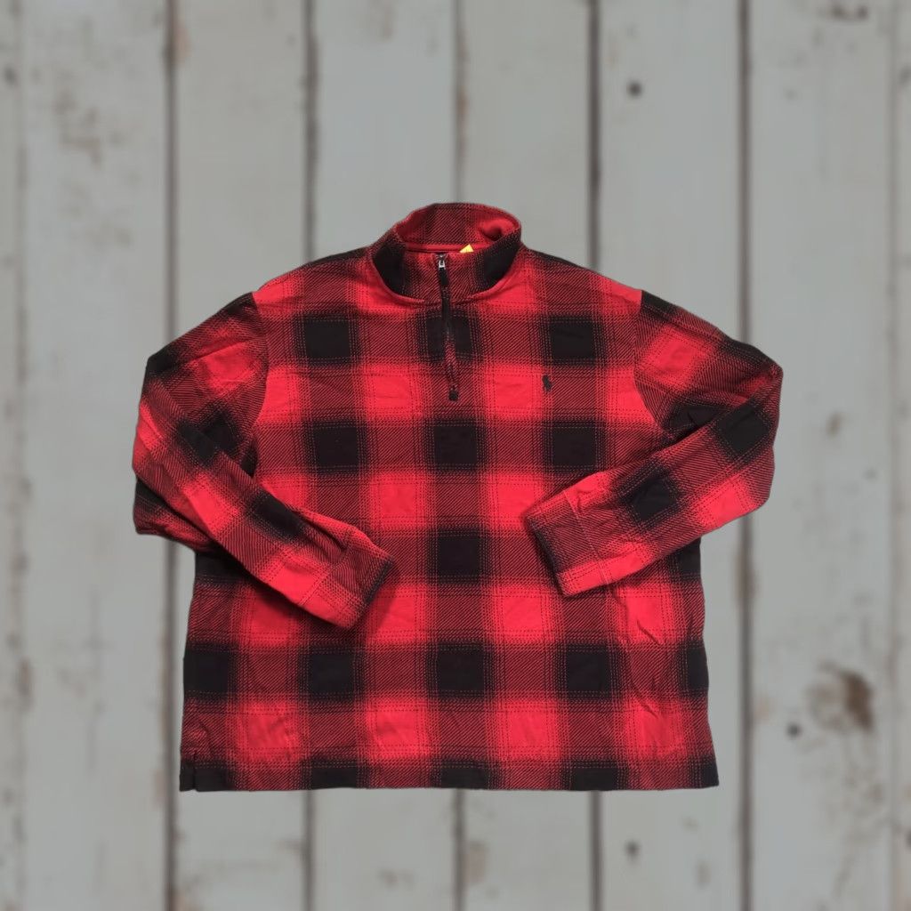 Polo Ralph Lauren Polo Ralph Lauren Sweater Mens XL Red Plaid Estate Rib Mock Neck 1/4 Zip Knit Pullover Long Sleeve Casual Shirt Category: Sweater Size US XL / EU 56 / 4 - 1 Thumbnail