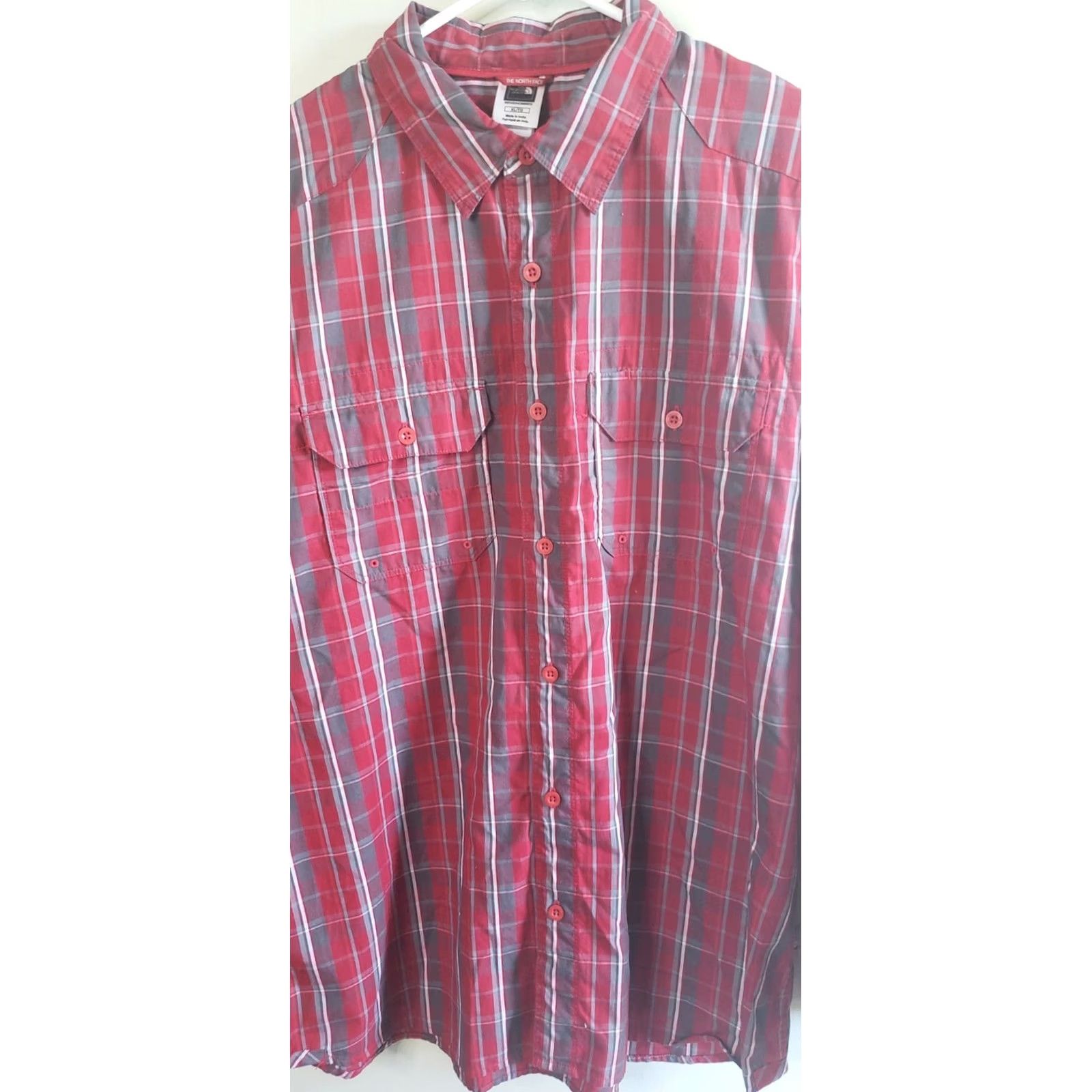 The North Face VINTAGE The North Face Shirt Button-Up Plaid Long Sleeve Men XL Orange Red Button-Down Collar Mens Size US XL / EU 56 / 4 - 3 Thumbnail