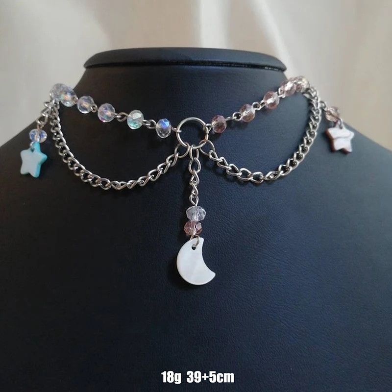 Jewelry Handmade Beaded Moon Necklace Size ONE SIZE - 3 Thumbnail