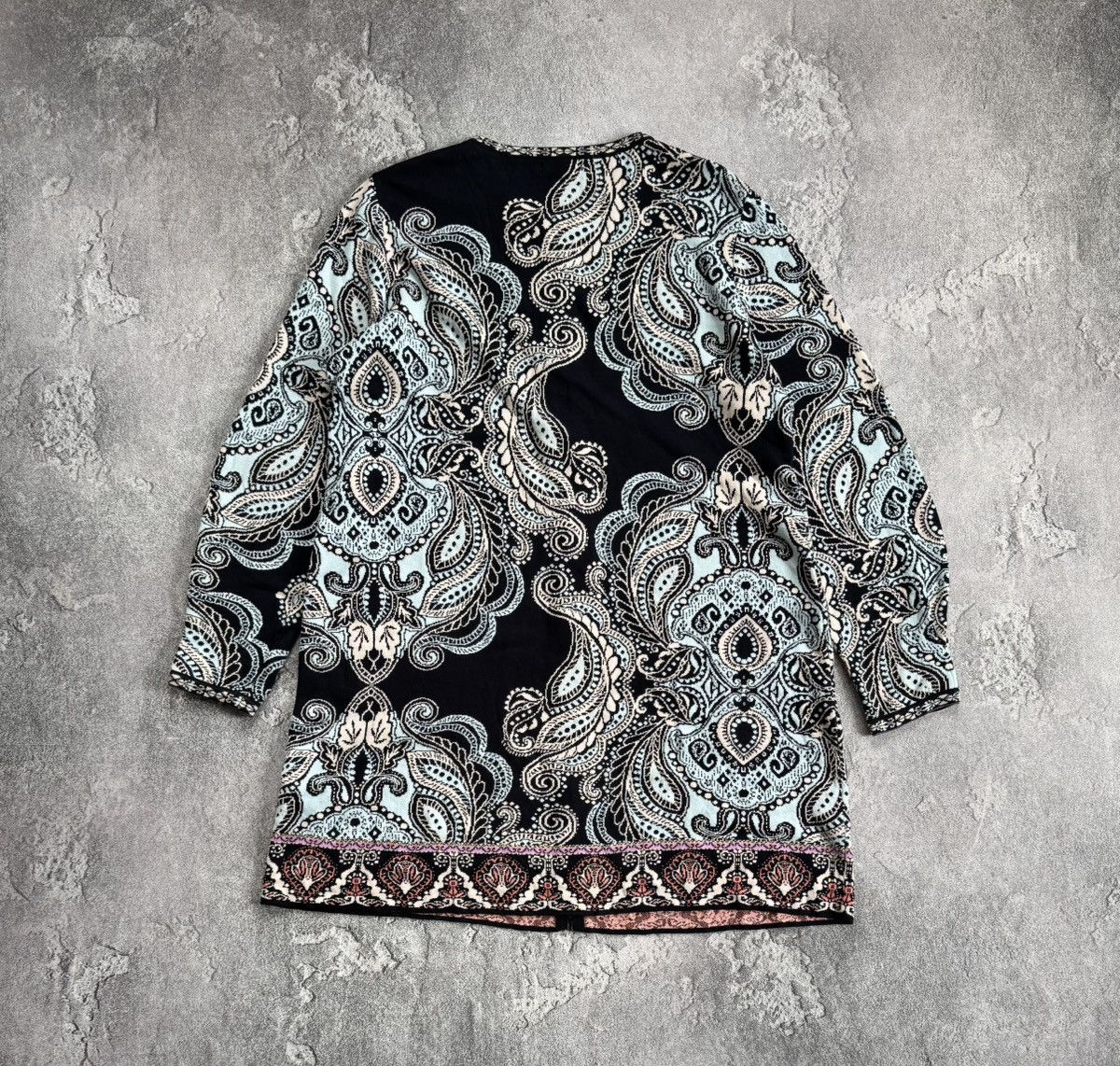 Dale Of Norway × Designer × Moods of Norway Ivko 46size all printed flowers 🌹 Cardigan long sweater zip Size 3XL / US 20-22 - 13 Thumbnail