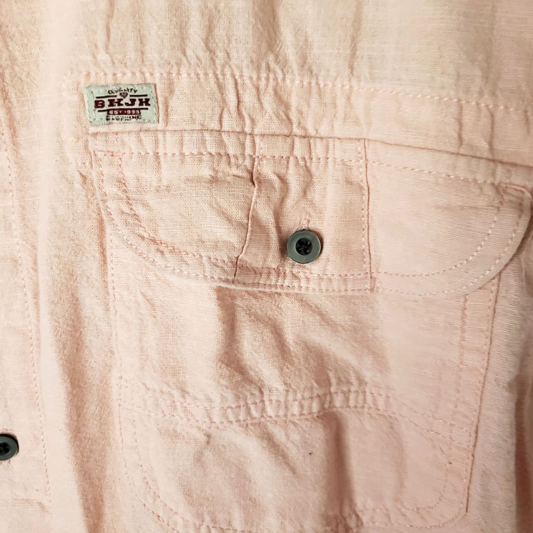 Pinko Black Jack Button Down Shirt 4XL Coral Pink Short Sleeve Pockets Men Size US XXL / EU 58 / 5 - 4 Thumbnail