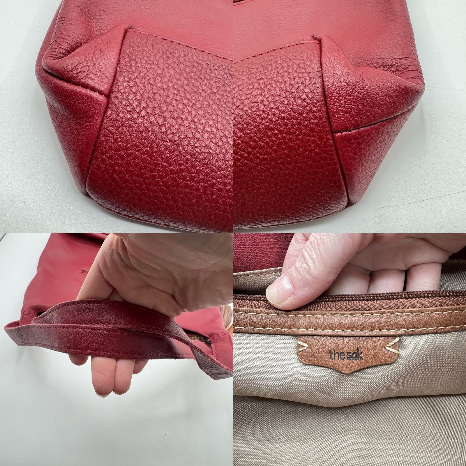 The Sak The Sak Huntley Leather Hobo Shoulder Bag Red Women Large CMWH NWOT Size ONE SIZE - 8 Thumbnail