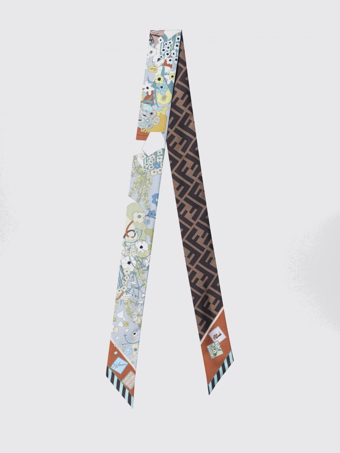 Fendi Fendi Neck Scarf Woman Gnawed Blue Size ONE SIZE - 1 Thumbnail