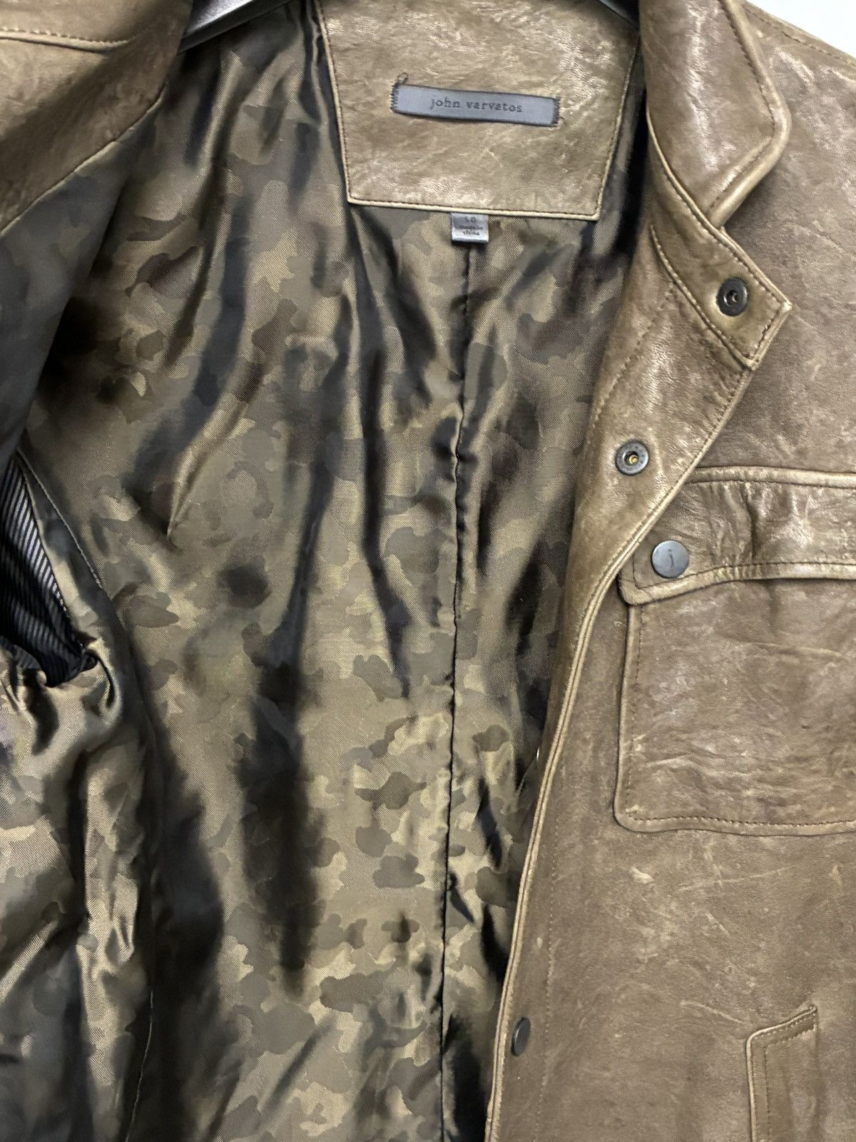 John Varvatos Snap Front Leather Trucker Jacket EU 50 USA 40 Size US M / EU 48-50 / 2 - 8 Thumbnail