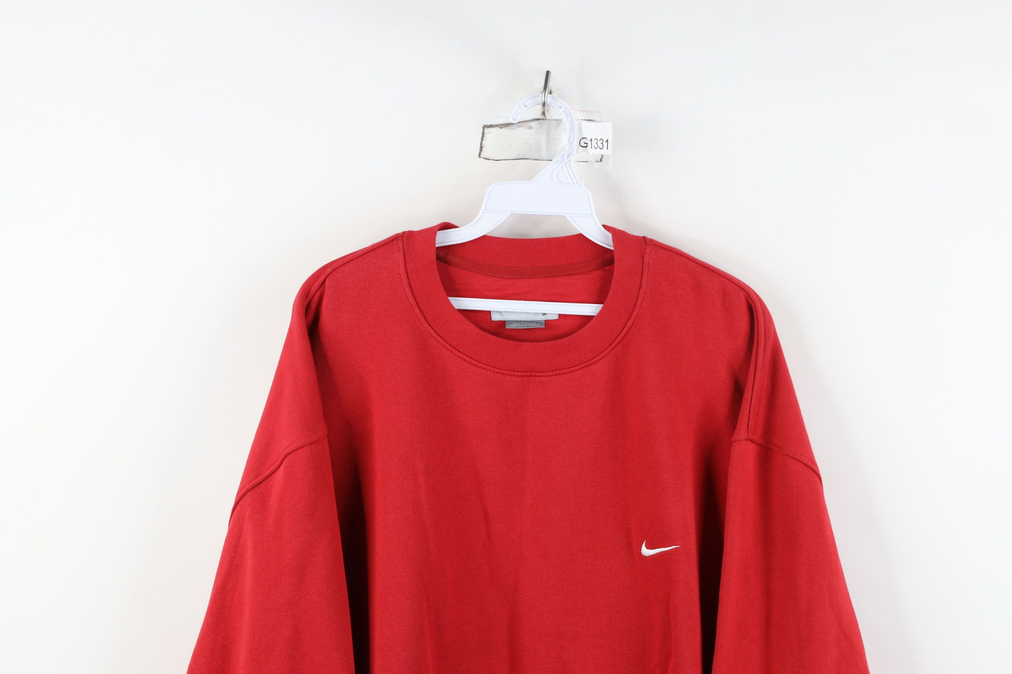 Nike Vintage Y2K Nike Scott Mini Swoosh Crewneck Sweatshirt Red Size US XXL / EU 58 / 5 - 2 Thumbnail