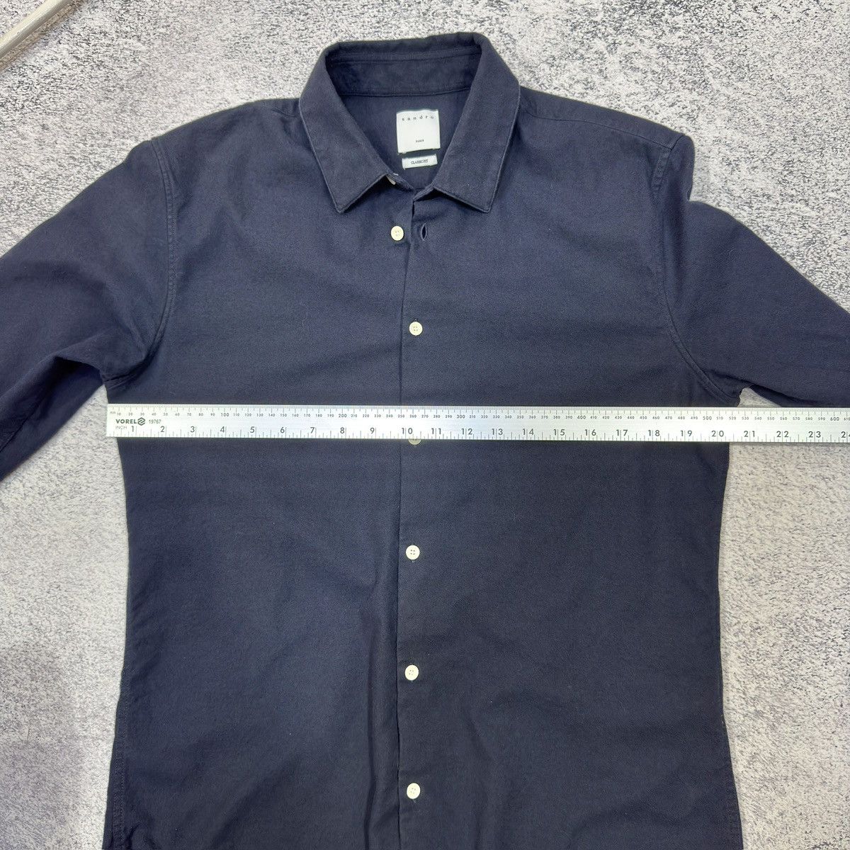Sandro Sandro Paris Navy Blue Cotton Shirt L size Size US L / EU 52-54 / 3 - 11 Thumbnail