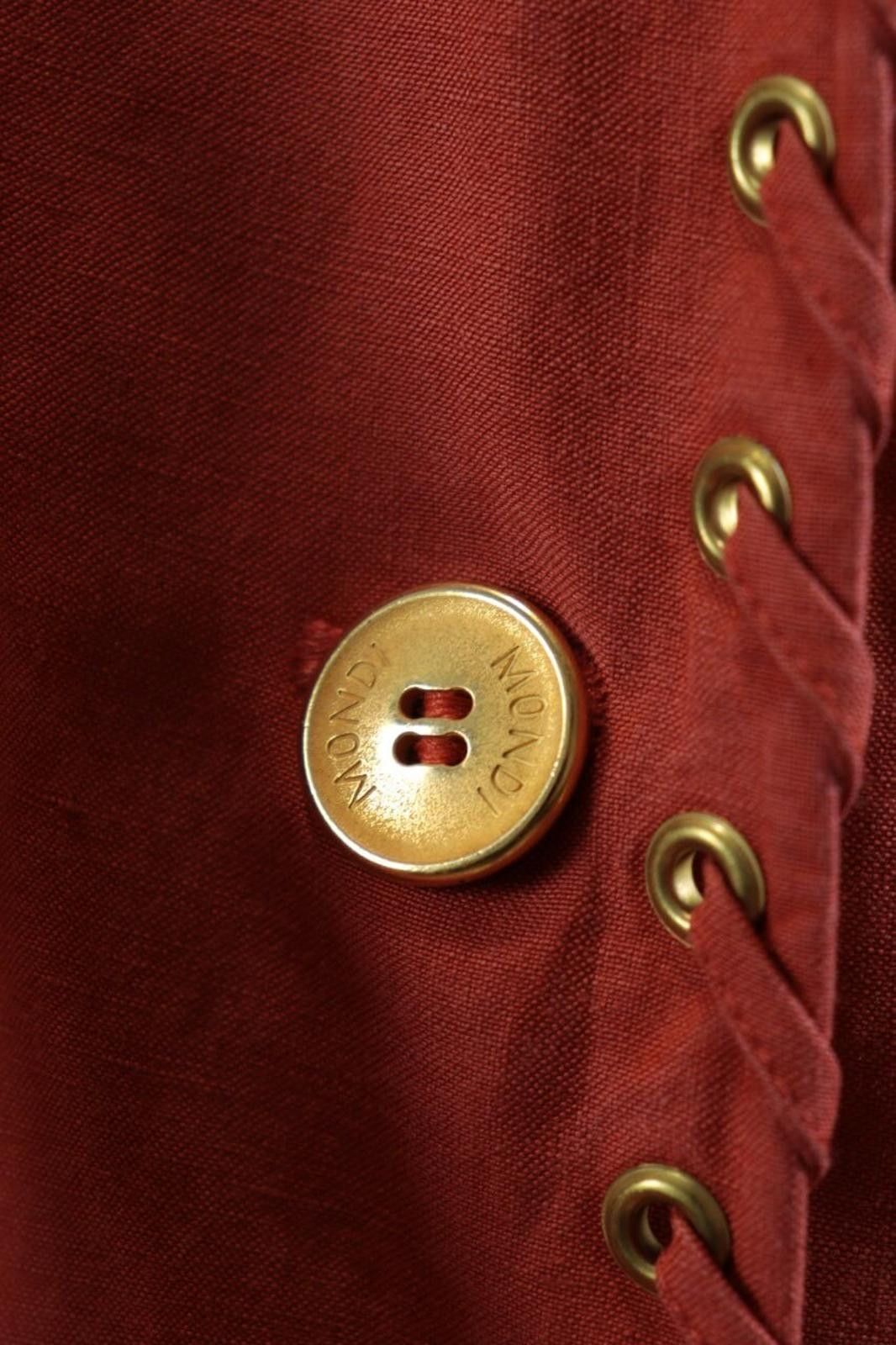 Christian Dior Monsieur Mondi Silk Linen Red Single Breasted Trench Coat Size 44 Size M / US 6-8 / IT 42-44 - 6 Thumbnail