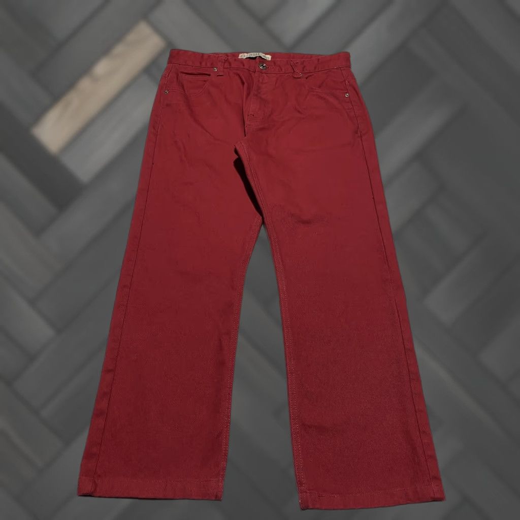 Vintage Noiz Jeans Mens 36x28 Red Straight Leg Premium Cotton Pants Casual Hemmed Size US 36 / EU 52 - 1 Thumbnail