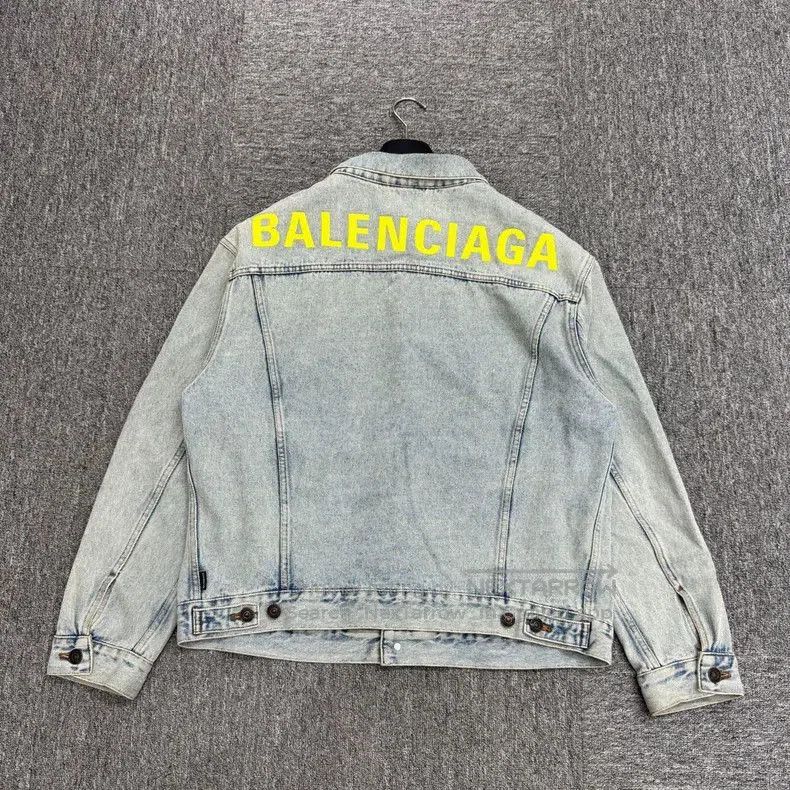 Balenciaga Balenciaga Fluorescent Embroidery Letter Denim Jacket. Size US M / EU 48-50 / 2 - 2 Thumbnail